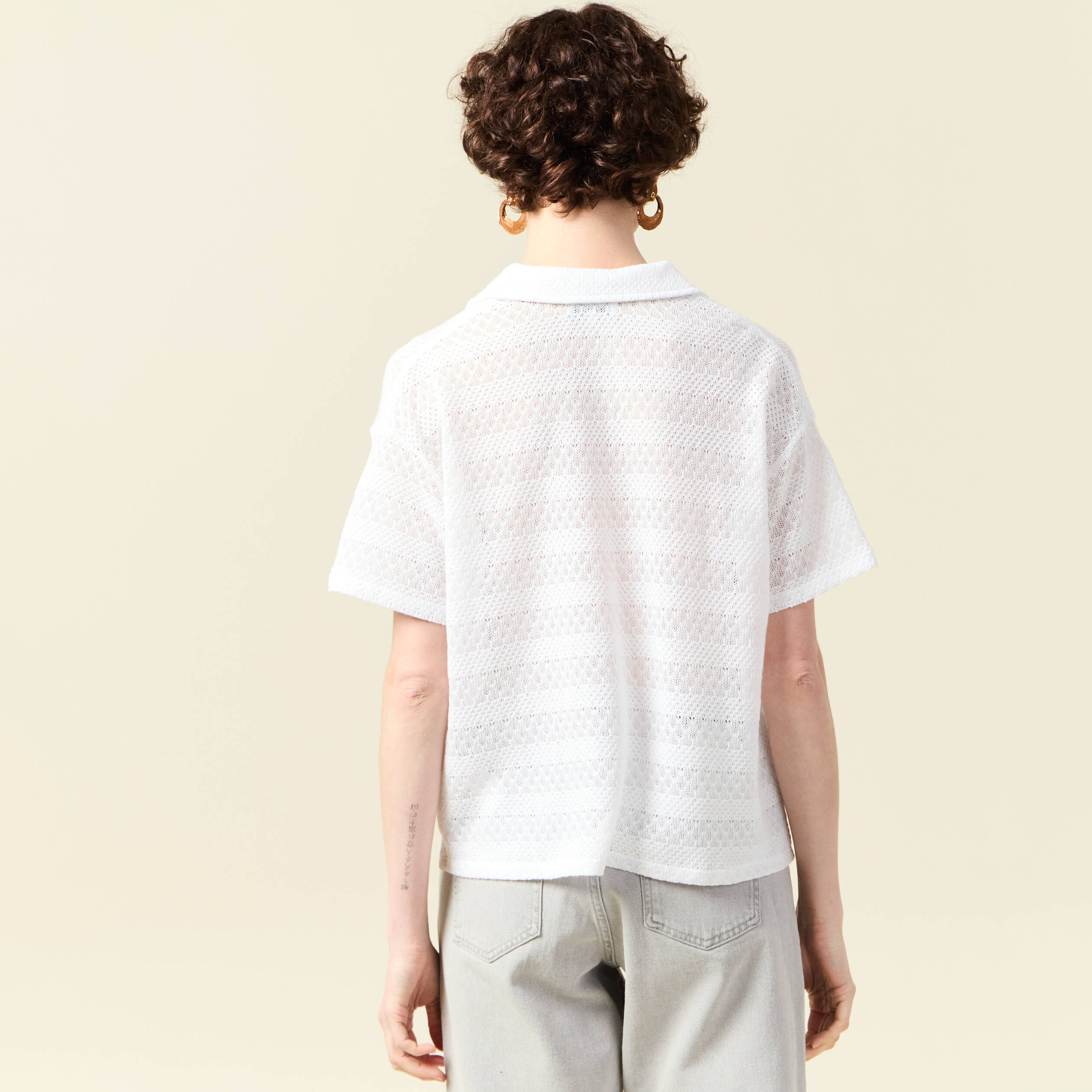 T-shirt manches courtes blanc femme