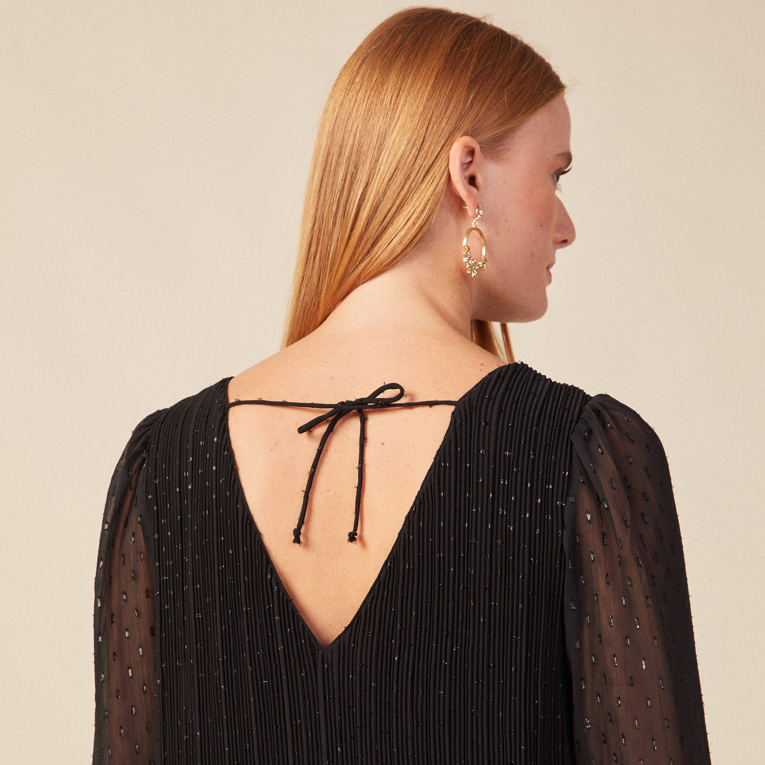 robe trapeze plissee noir femme Robe trapèze plissée noir femme