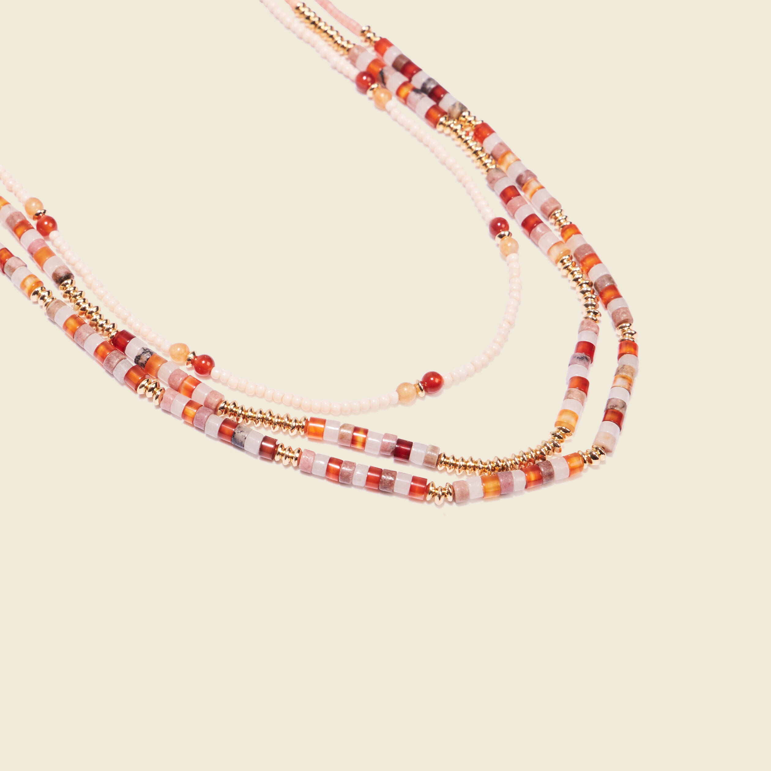collier 3 rangs avec perles multicolore femme Collier 3 rangs avec perles multicolore femme
