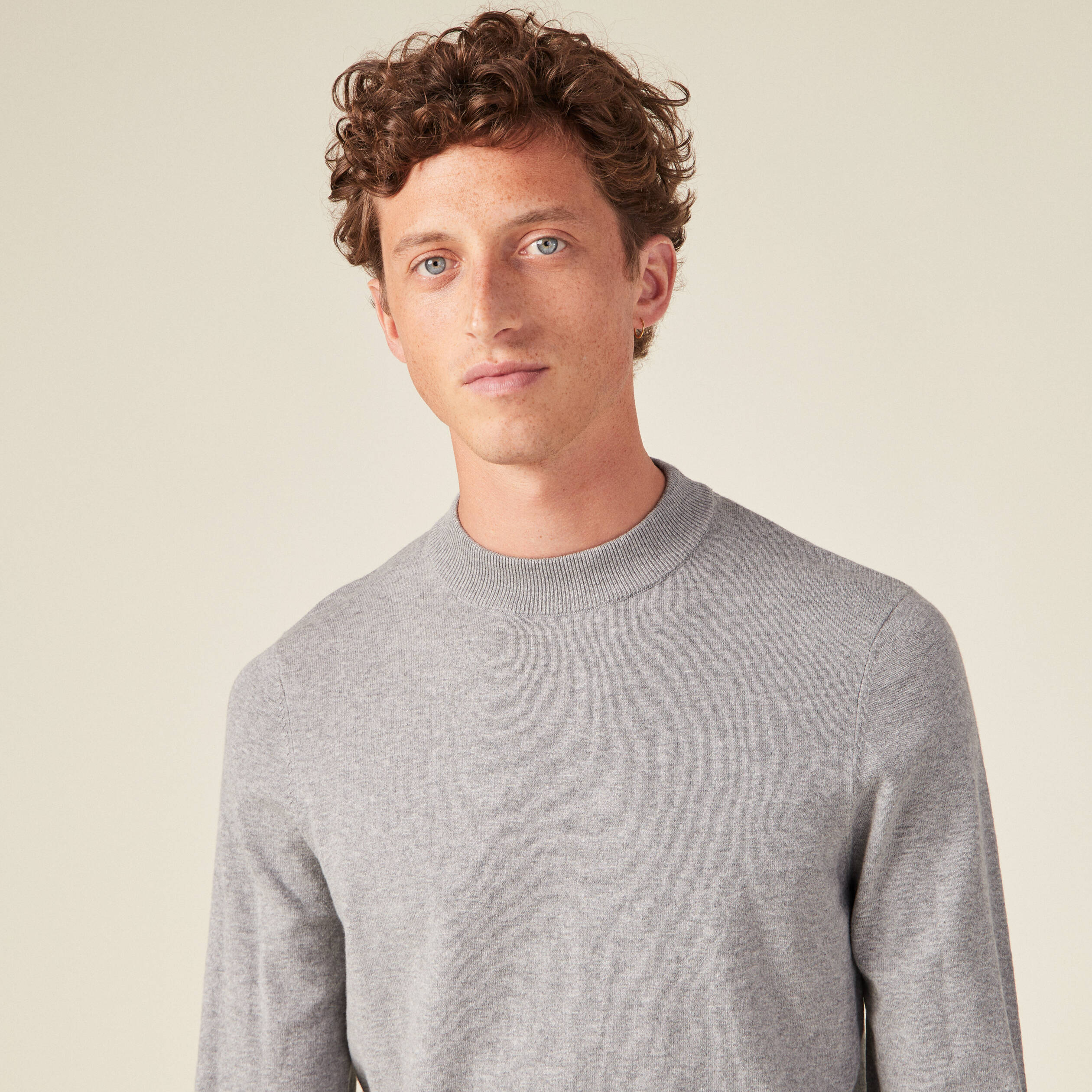 Pull manches longues gris foncé homme