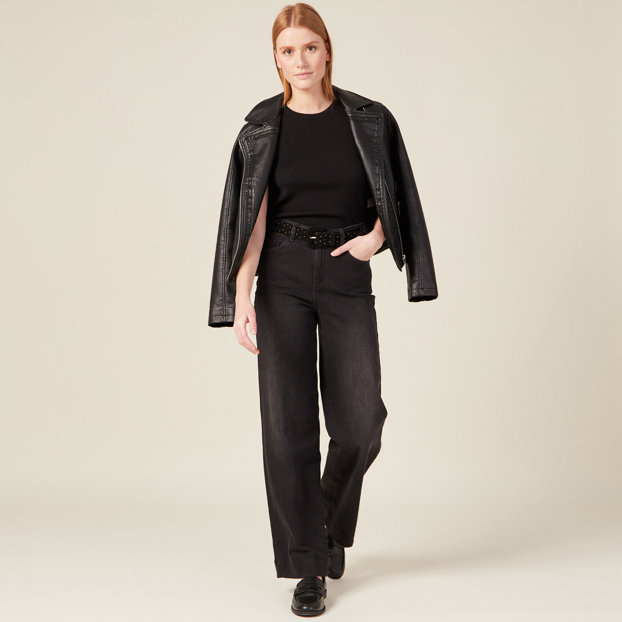 Pull débardeur éco-responsable noir femme