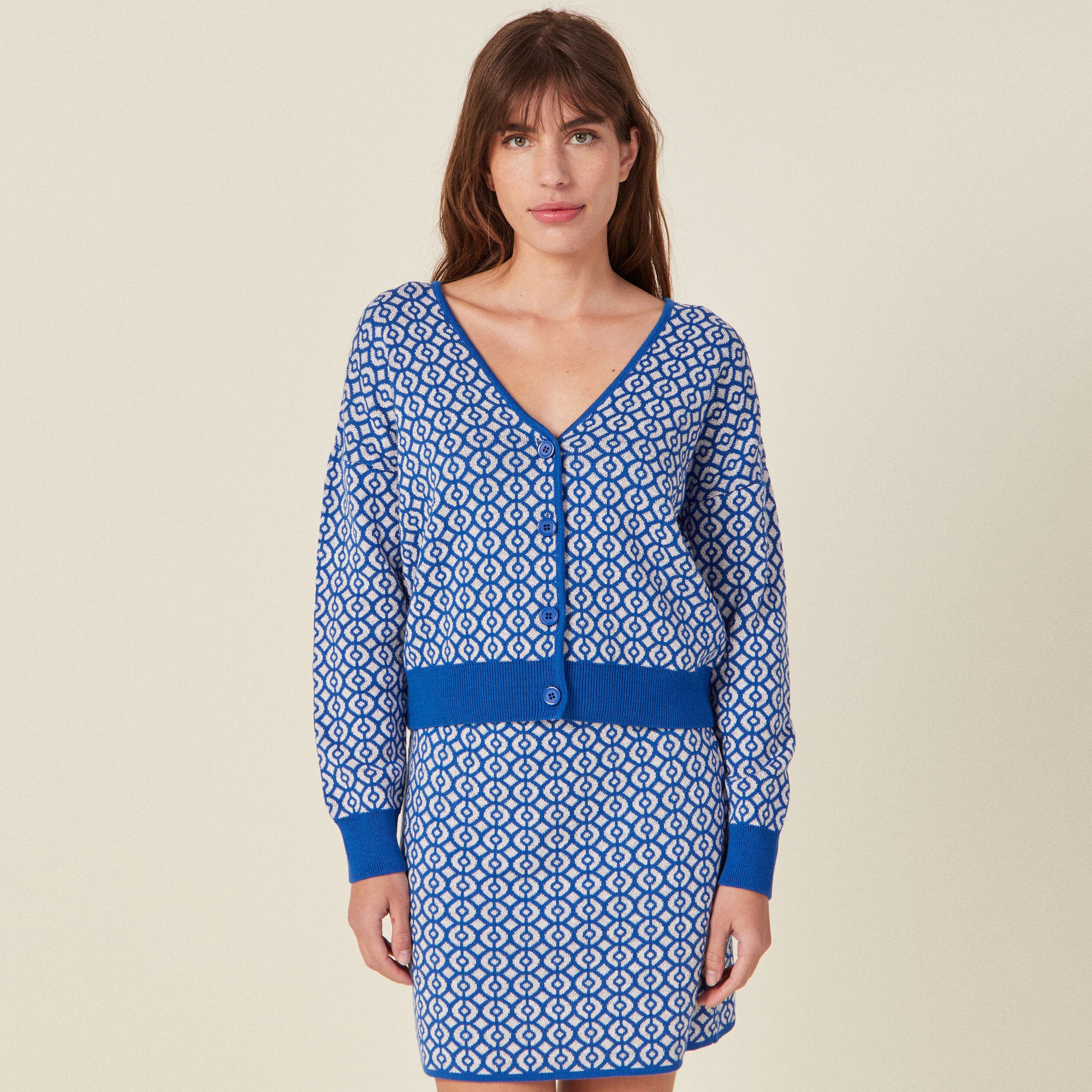 gilet manches longues boutonne bleu femme Gilet manches longues boutonné bleu femme