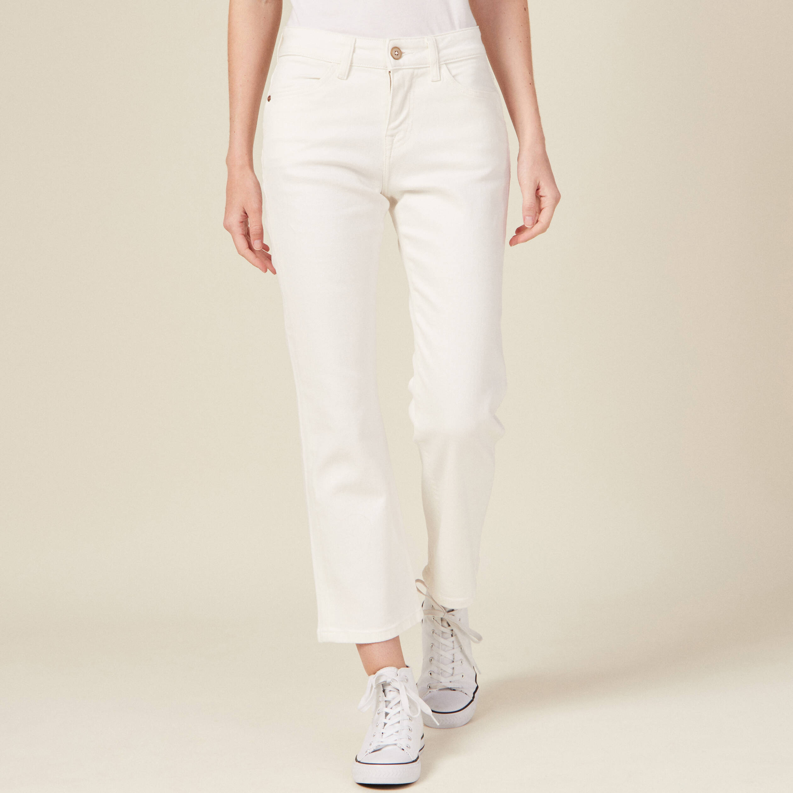 pantalon eco responsable denim blanc femme Pantalon éco-responsable denim blanc femme