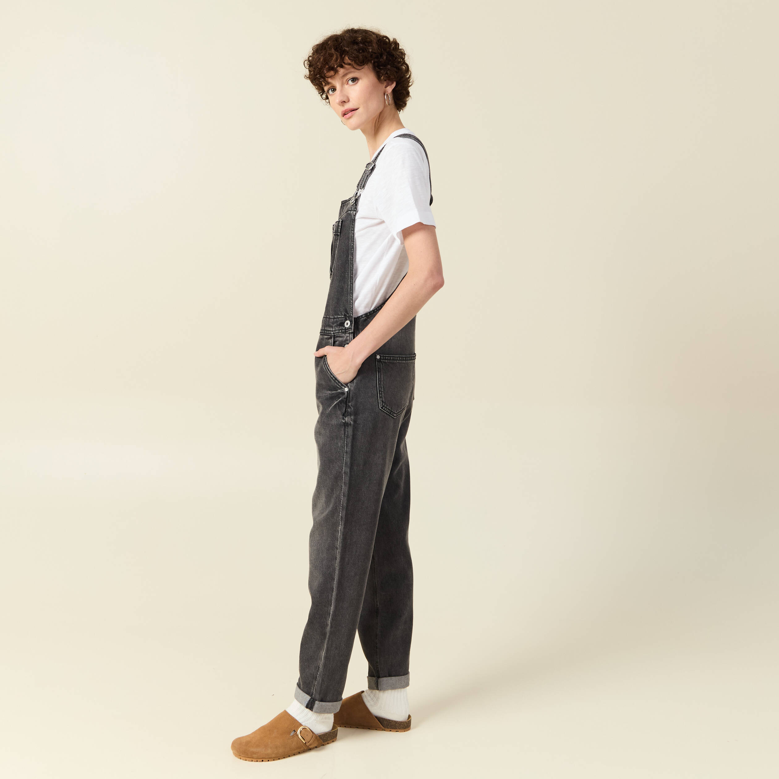 salopette en jean denim gris femme Salopette en jean denim gris femme