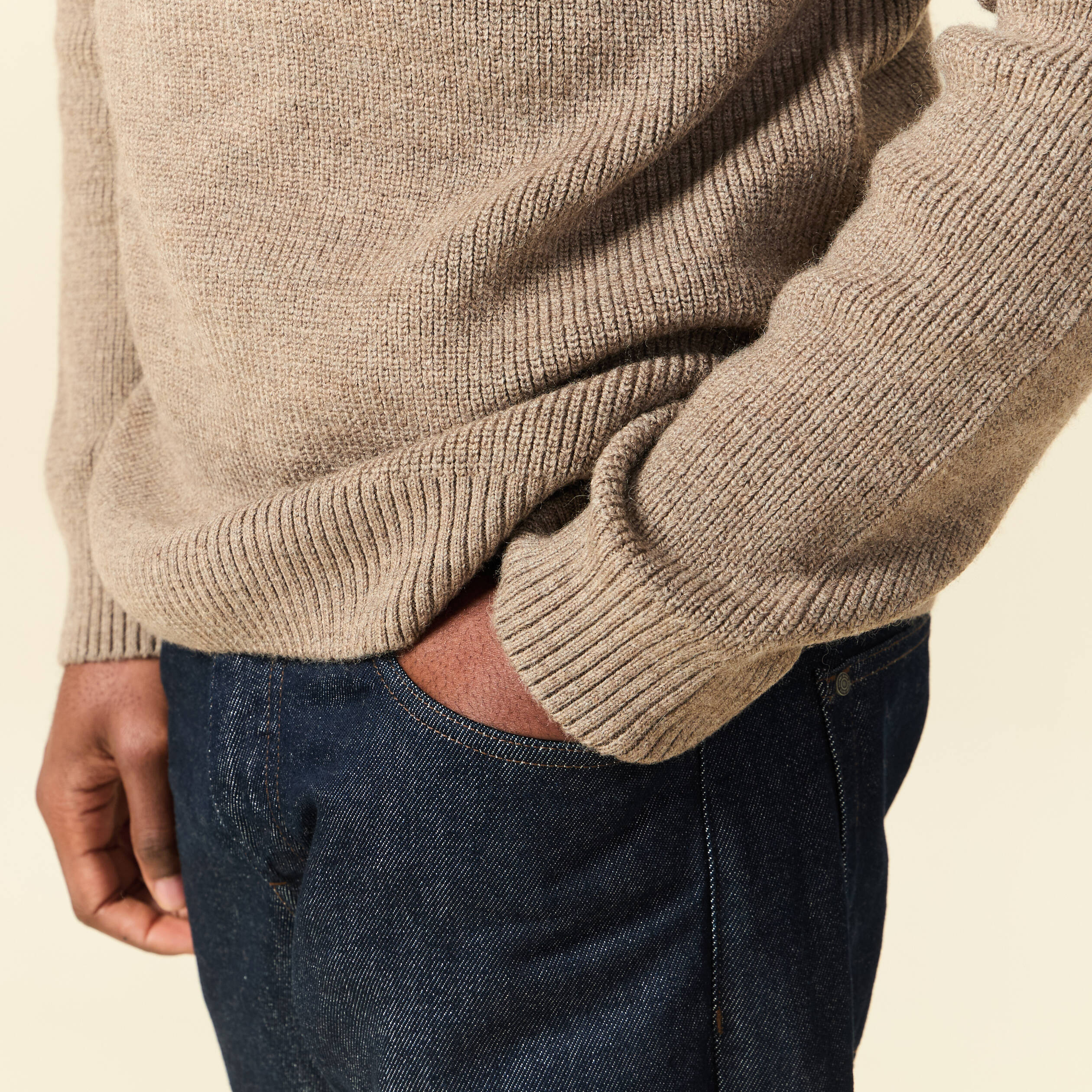 Pull à Col Rond Pour Homme Patchwork Décontracté Ample à Manches Longues En Tricot, 23971 Kaki, XS