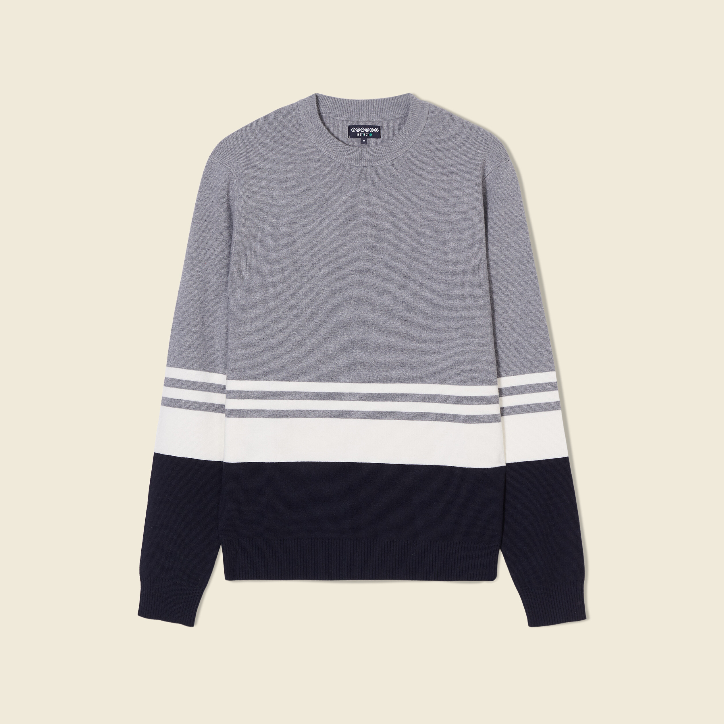 Pull col rond éco-resposnable gris foncé homme