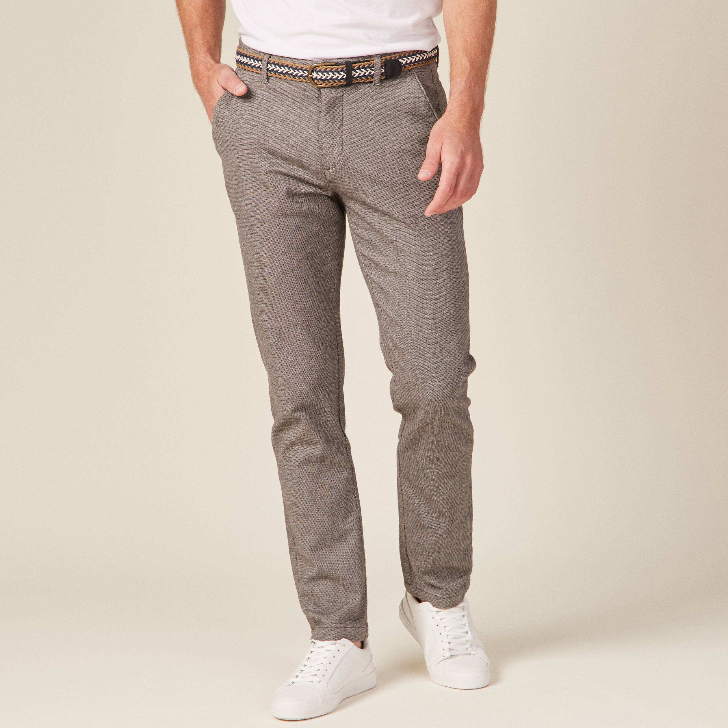 Pantalon chino straight gris foncé homme