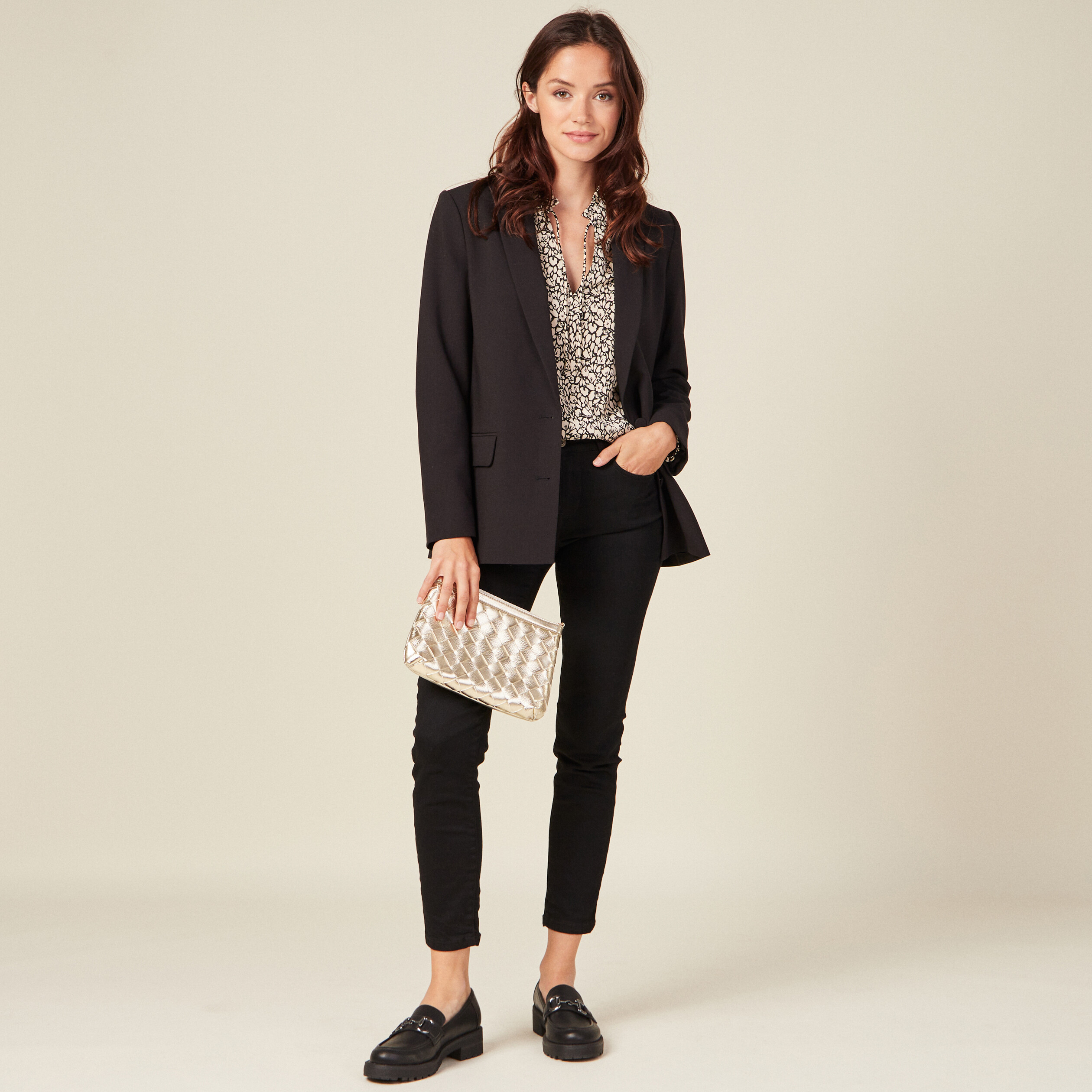 veste esprit blazer cintree noir femme Veste esprit blazer cintrée noir femme