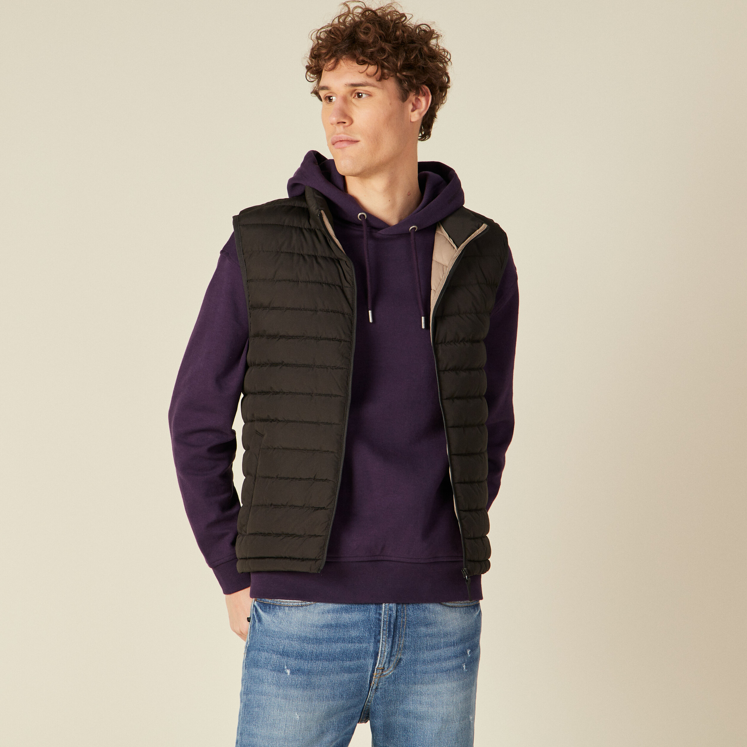 doudoune droite sans manches noir homme Doudoune droite sans manches noir homme