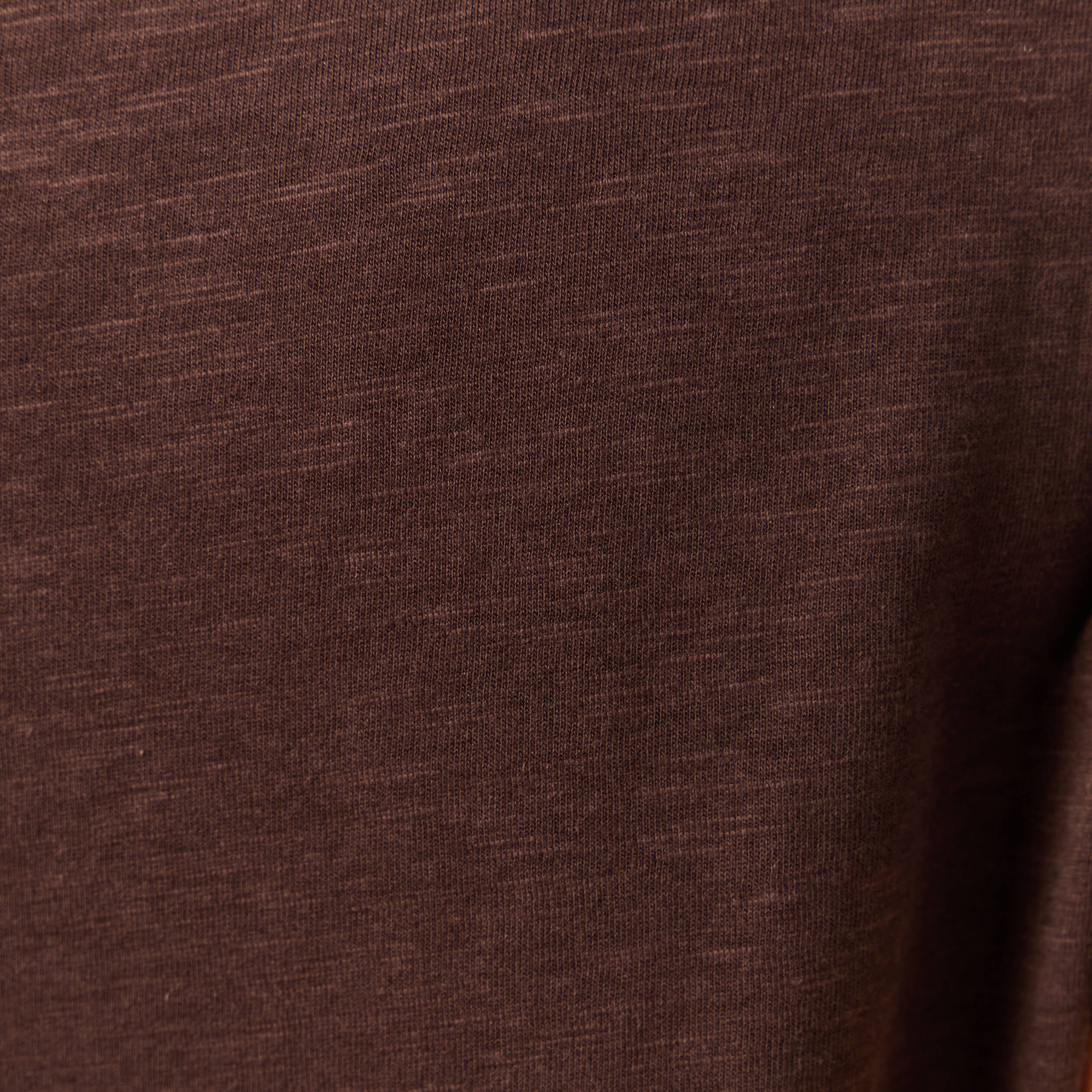T-shirt col rond manches courtes marron femme