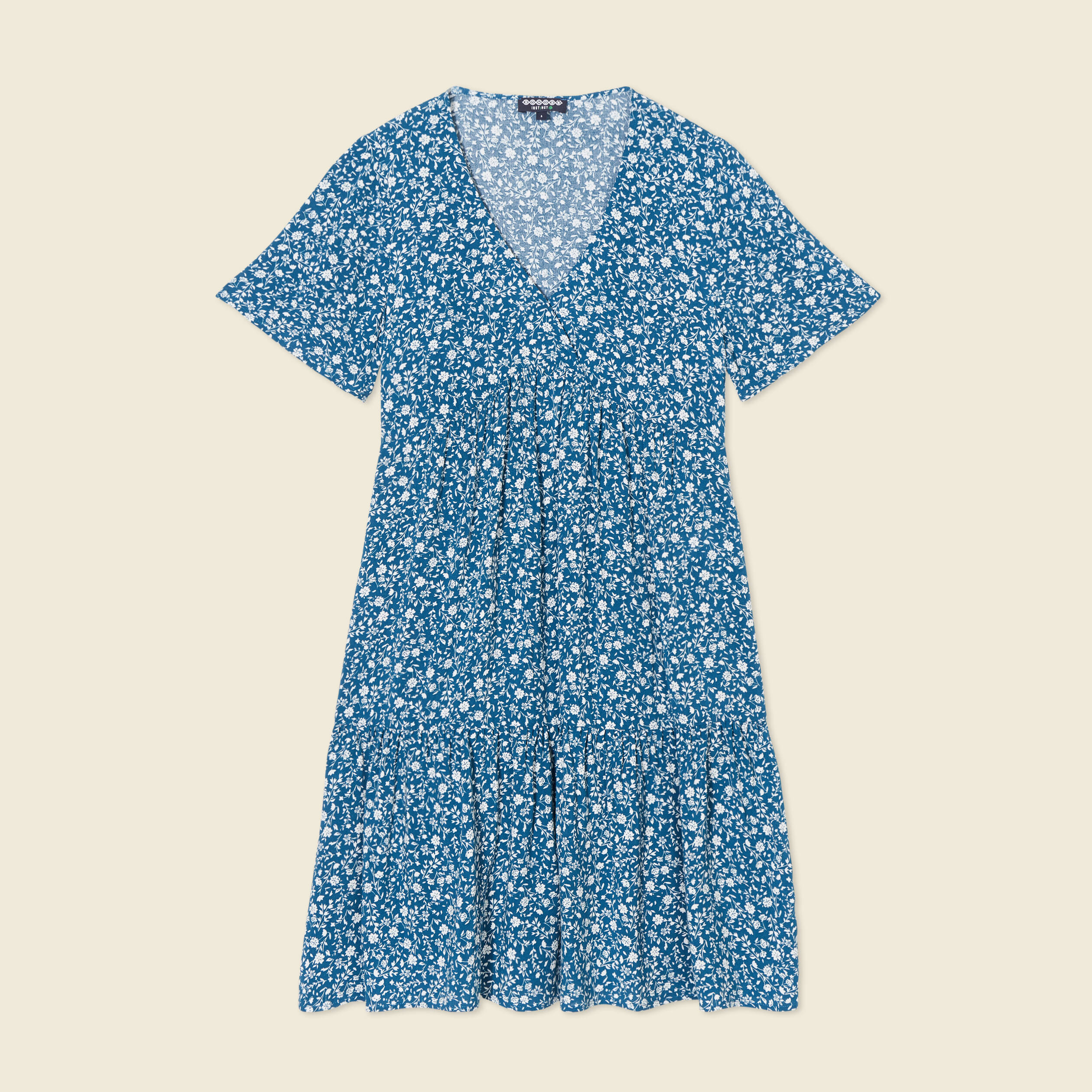Robe evasee manches courtes bleu femme Vibs