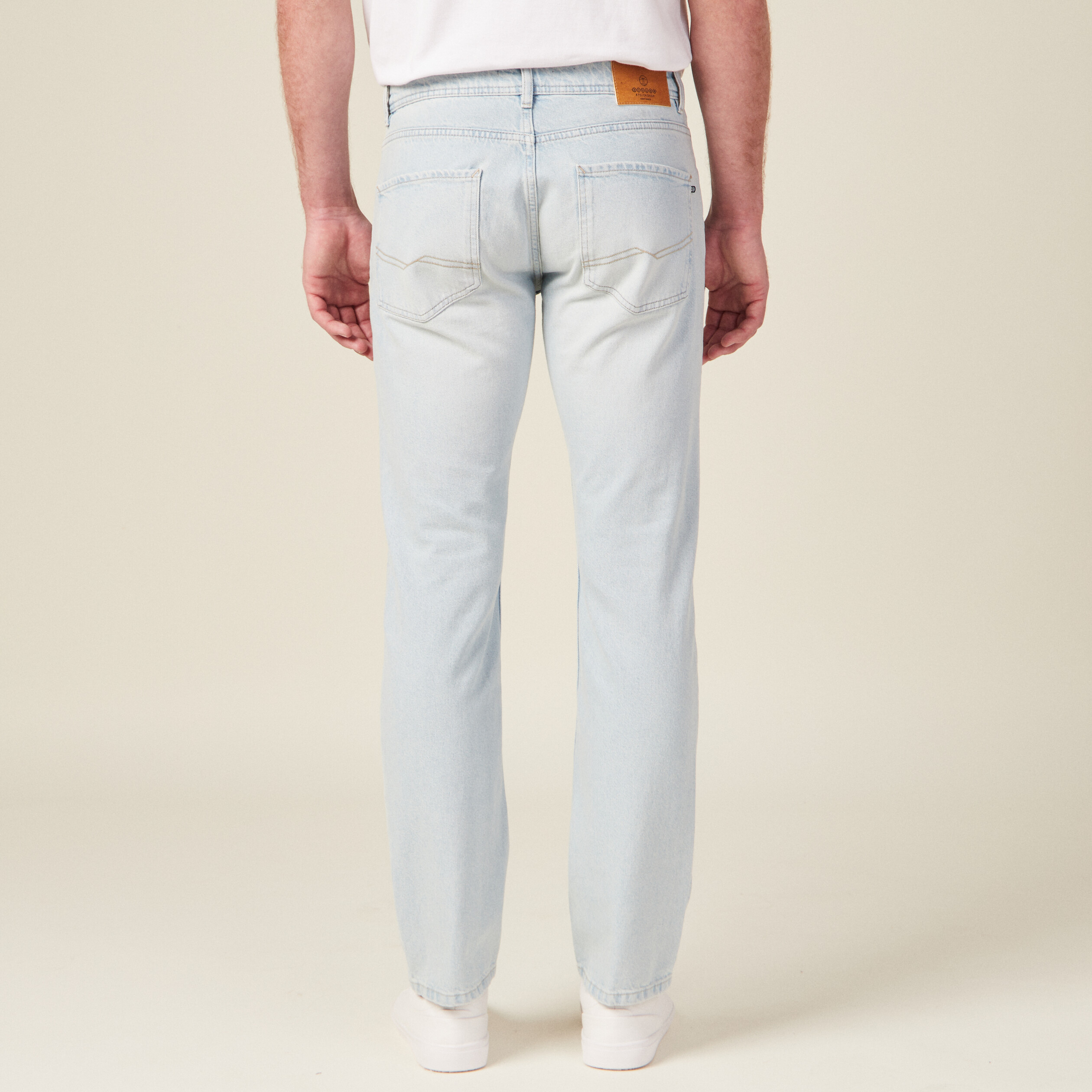 jeans straight 5 poches denim bleach homme Jeans straight 5 poches denim bleach homme