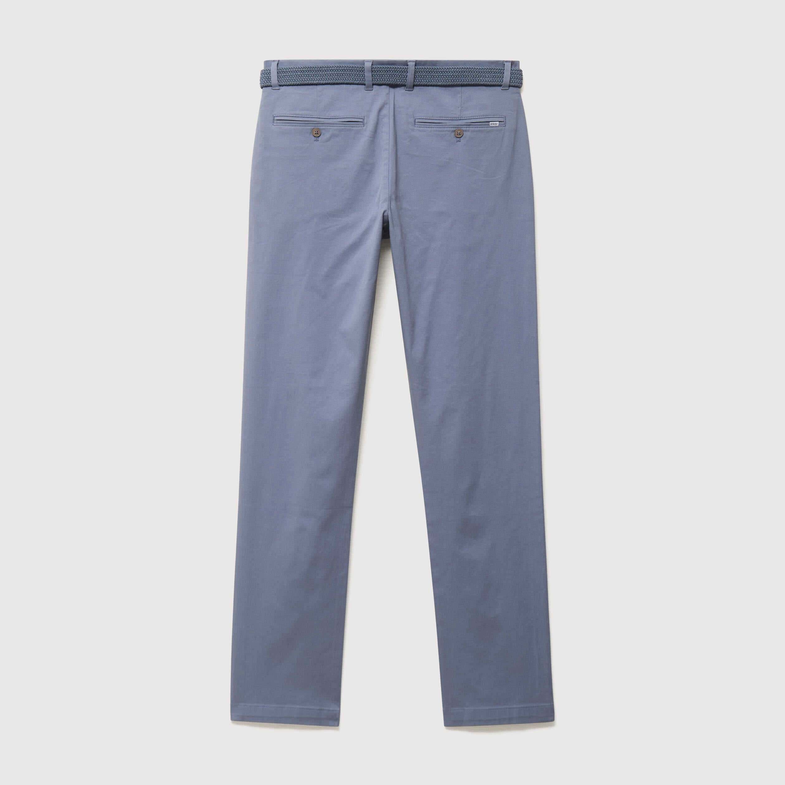 Pantalon straight longueur 32 ceinture bleu gris homme