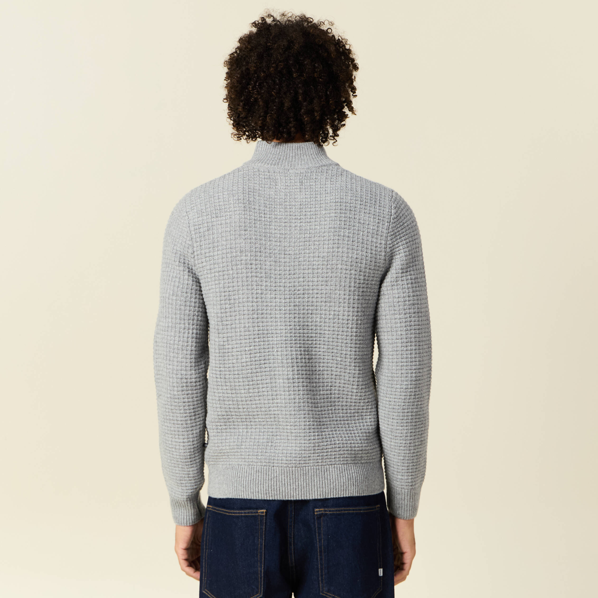 Pull manches longues gris homme