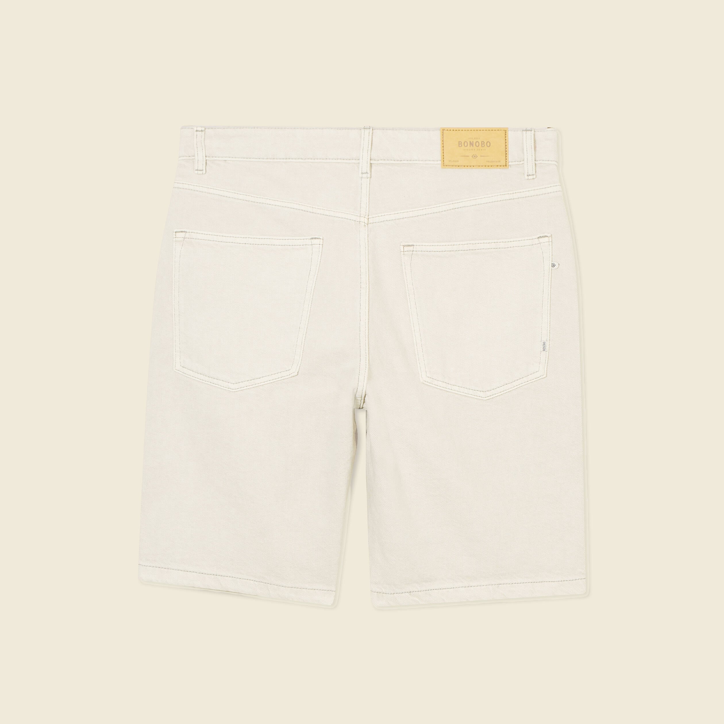 Bermuda droit en jean denim snow gris homme