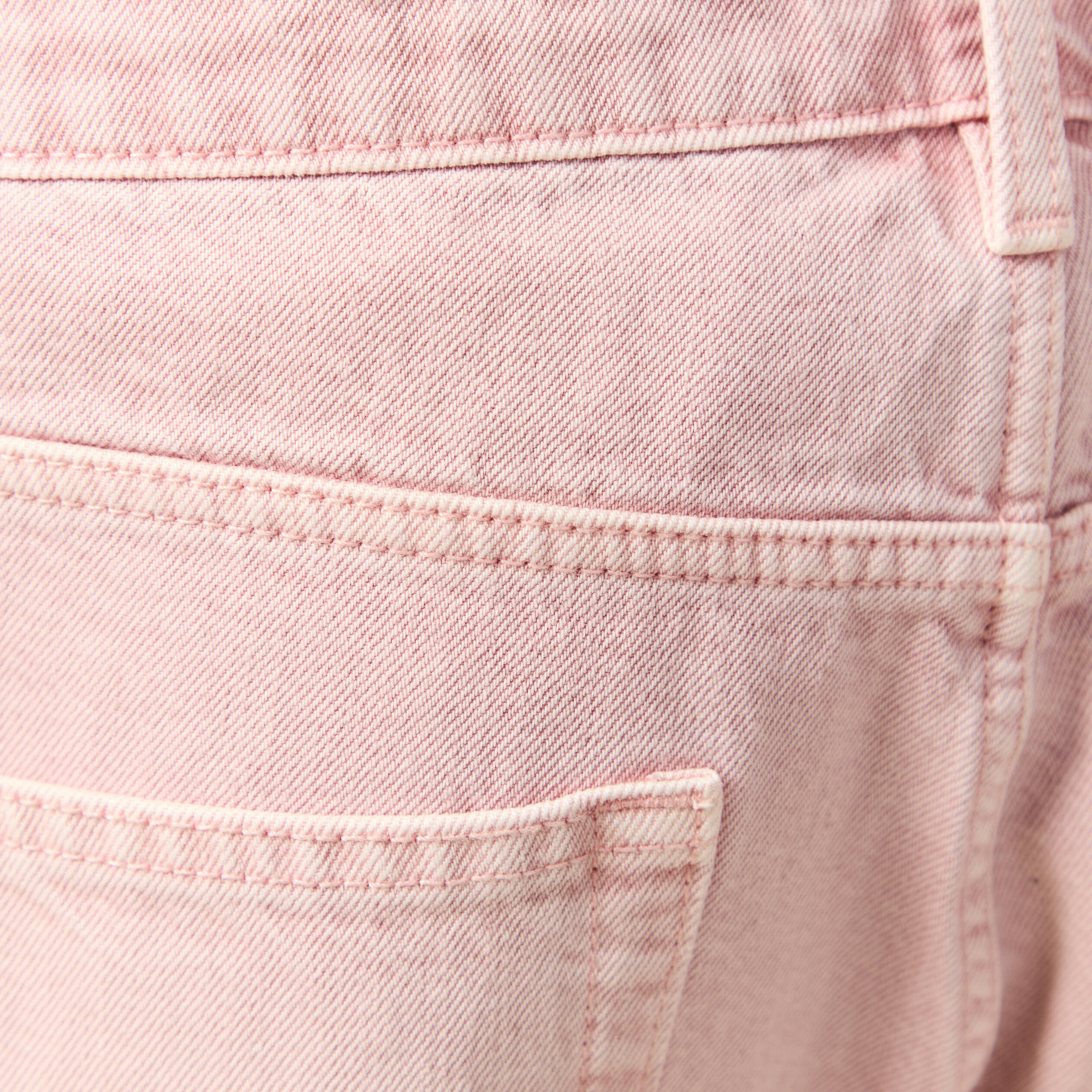 Jeans straight longueur 32 en coton rose homme