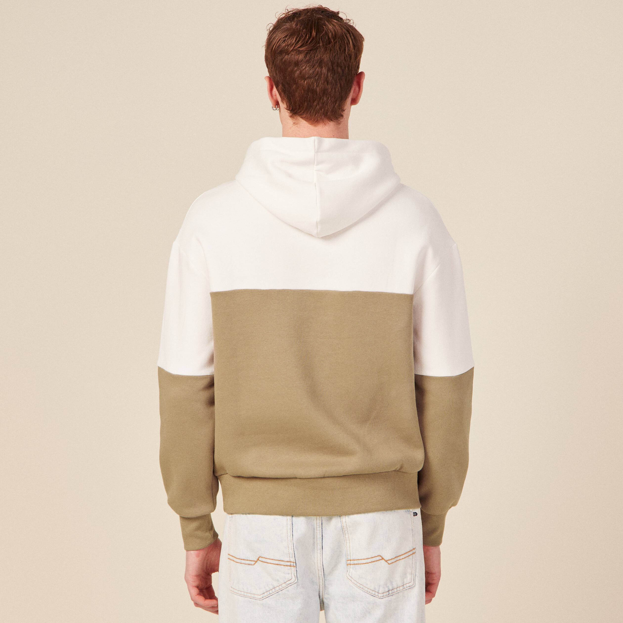 Sweat capuche éco-responsable taupe homme