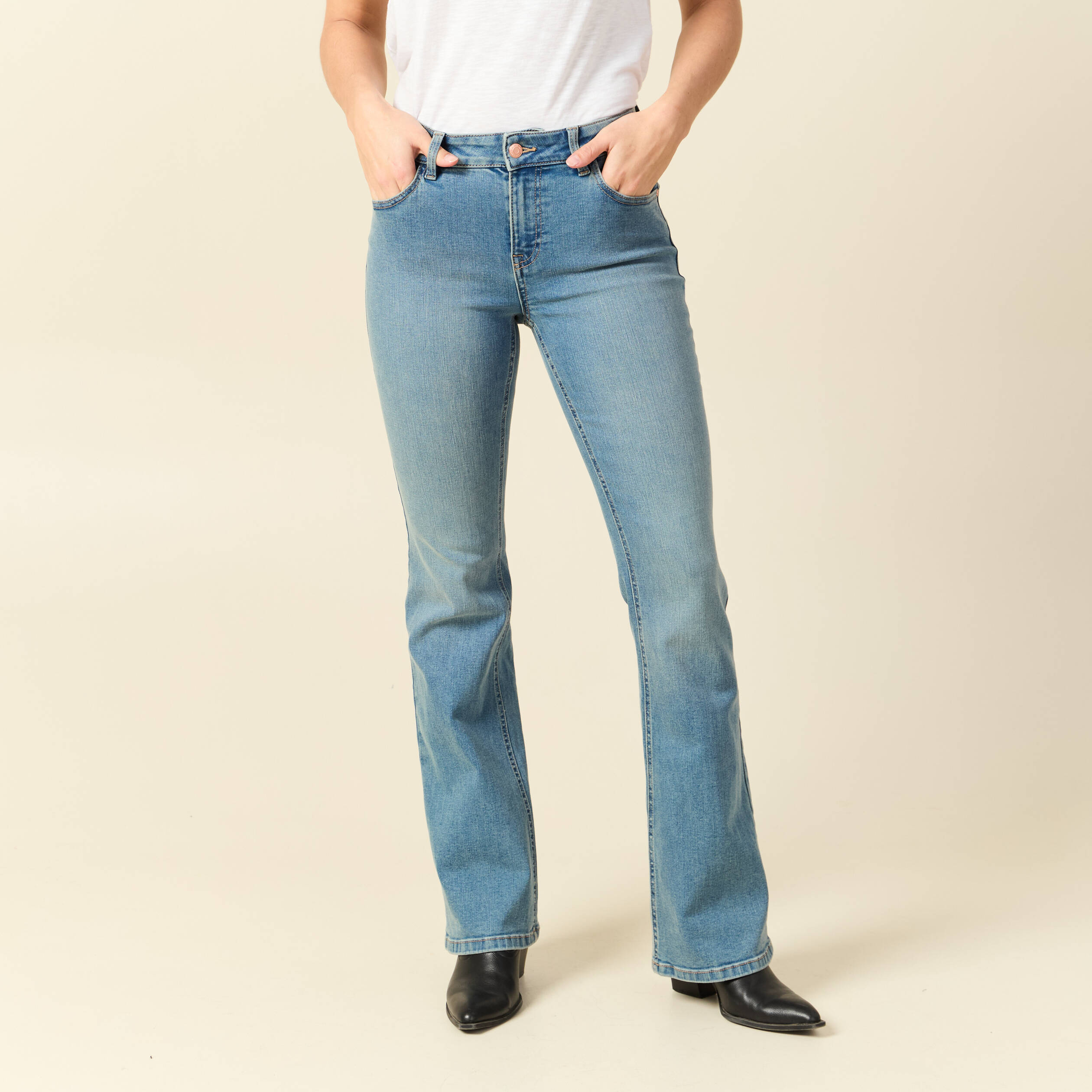 Jeans bootcut bleu femme