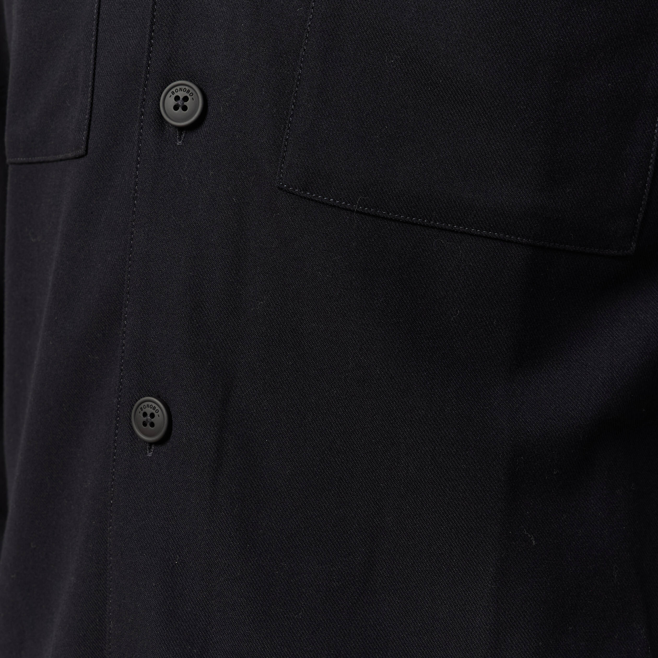 Surchemise col classique manches longues bleu marine homme