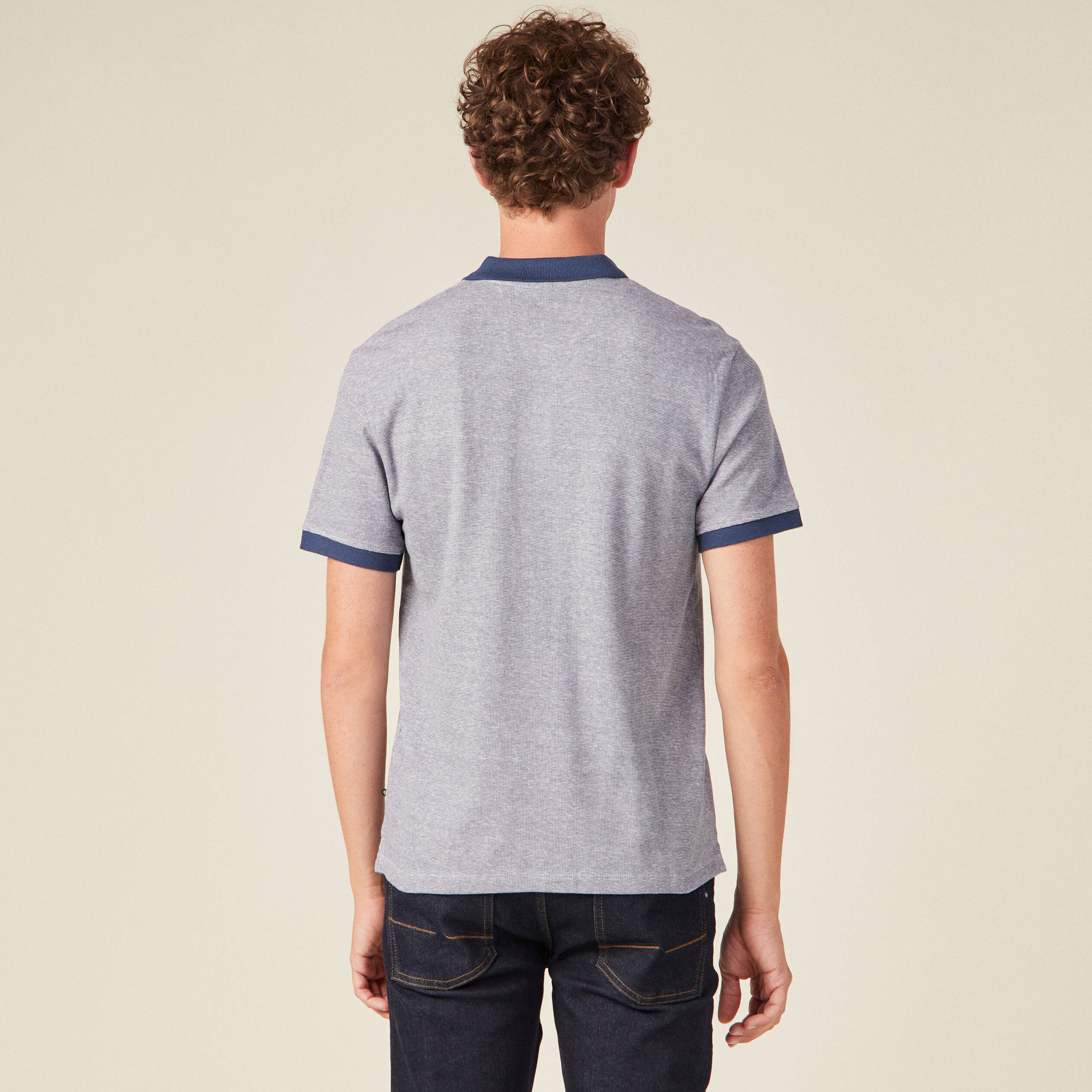 Polo éco-responsable bleu marine homme