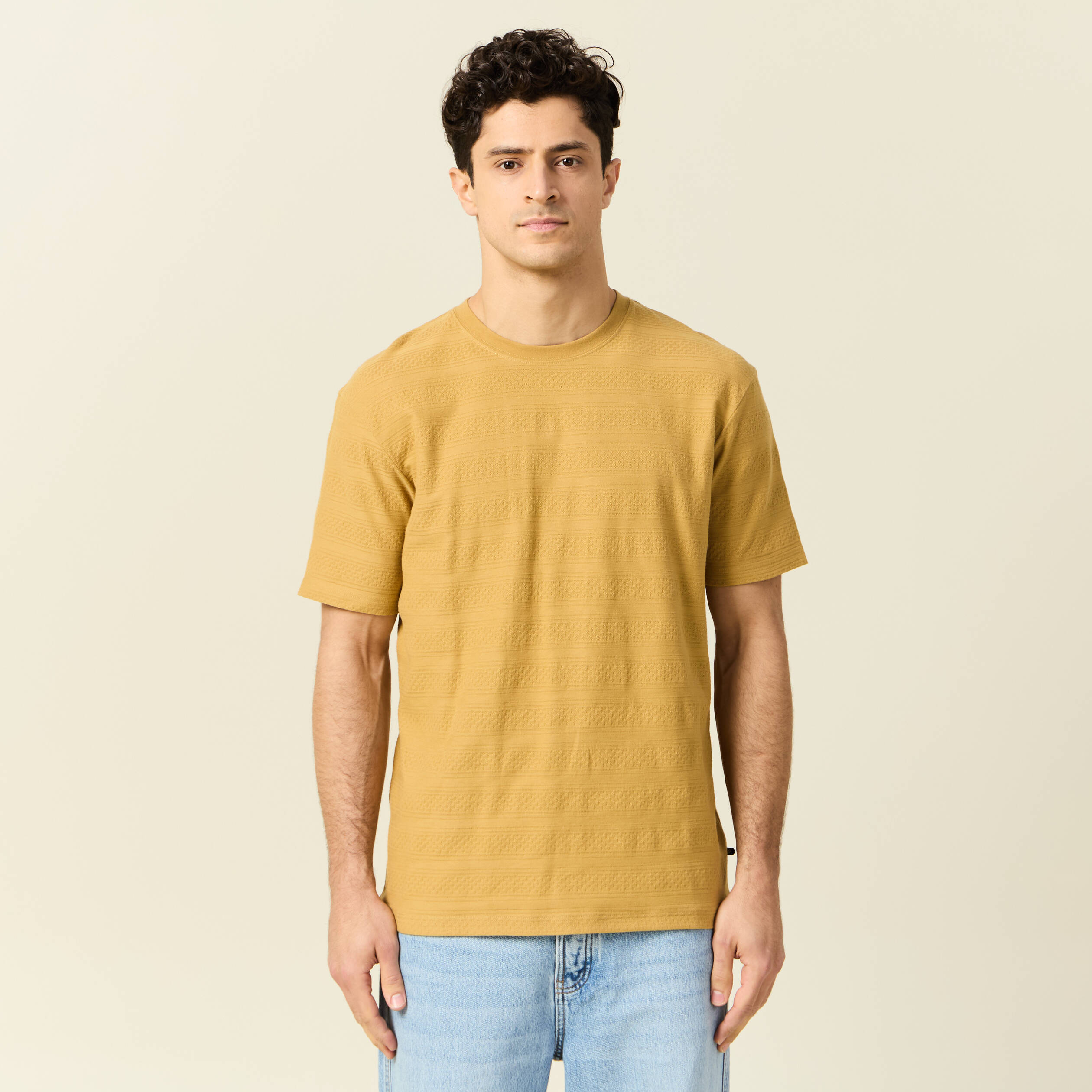 t shirt manches courtes beige homme T-shirt manches courtes beige homme