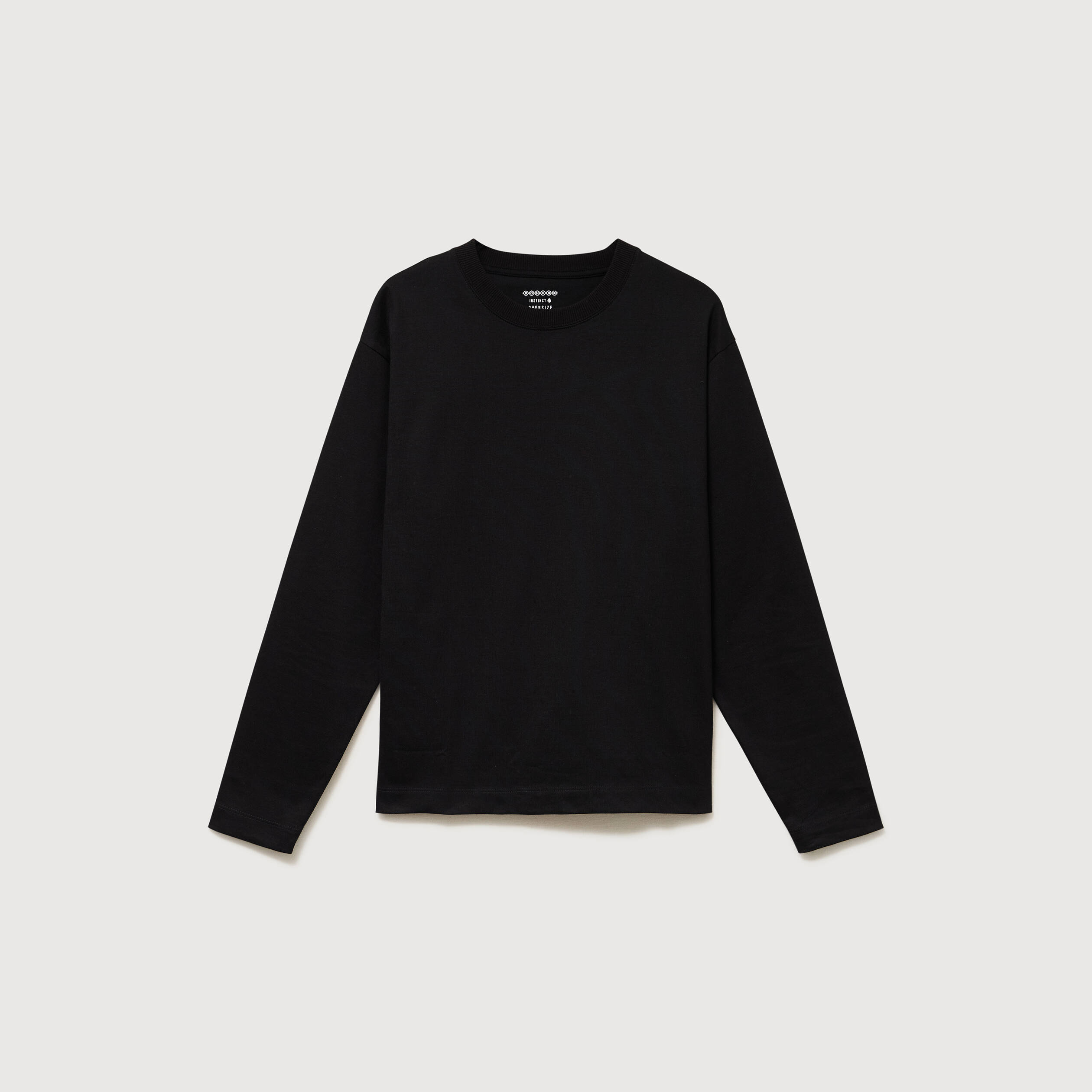 T-shirt en coton manches longues noir homme