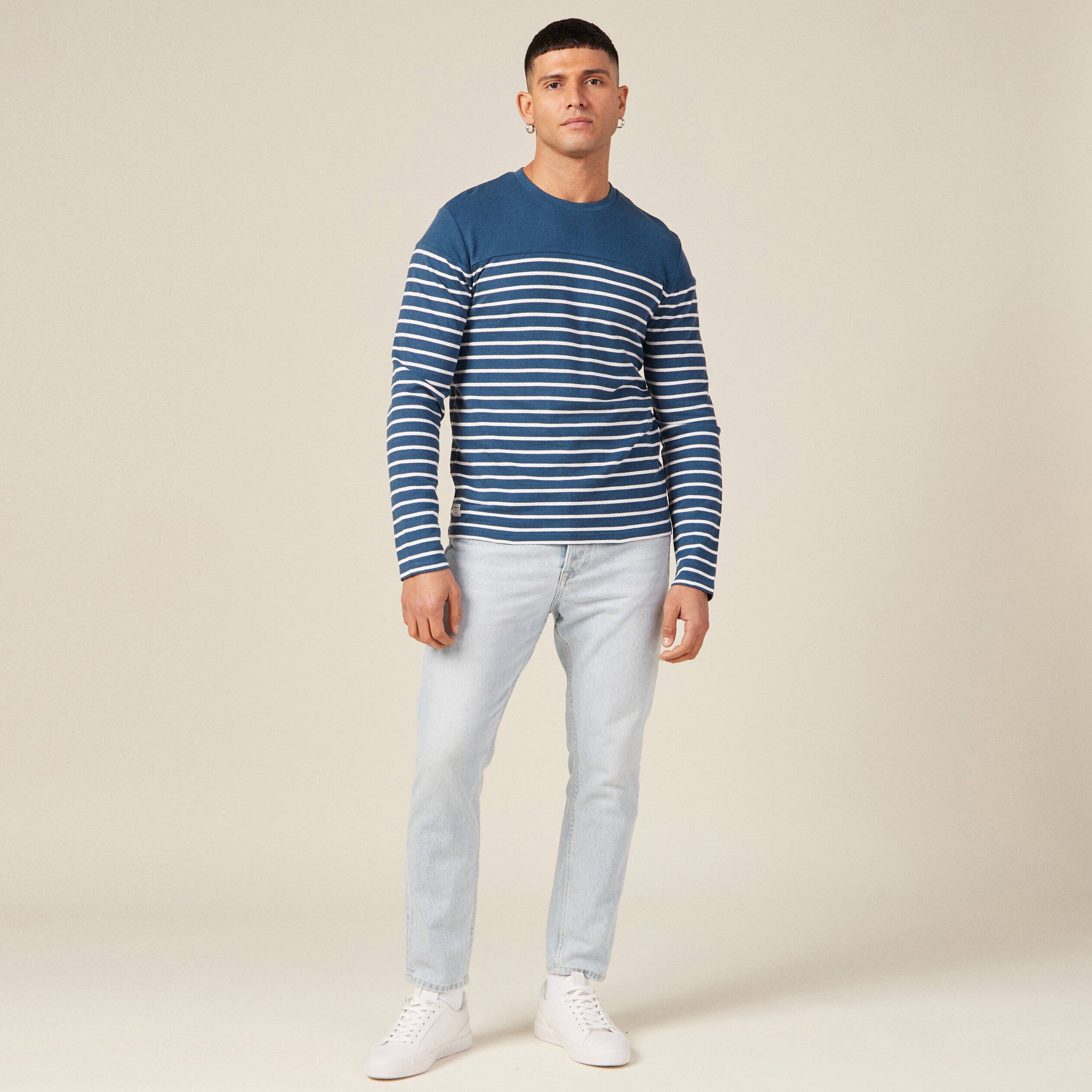 T-shirt manches longues bleu foncé homme