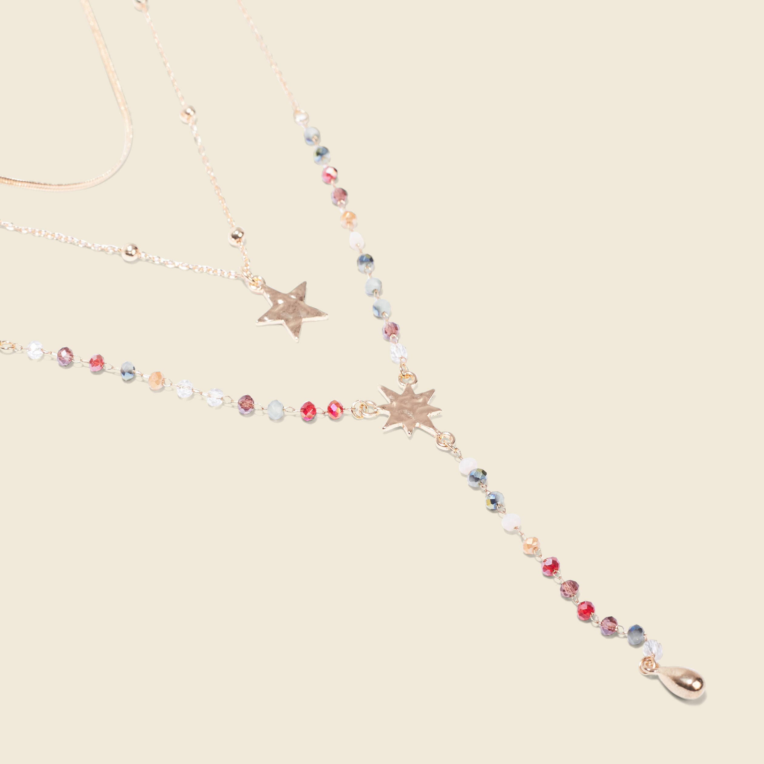 Collier multirangs couleur or femme
