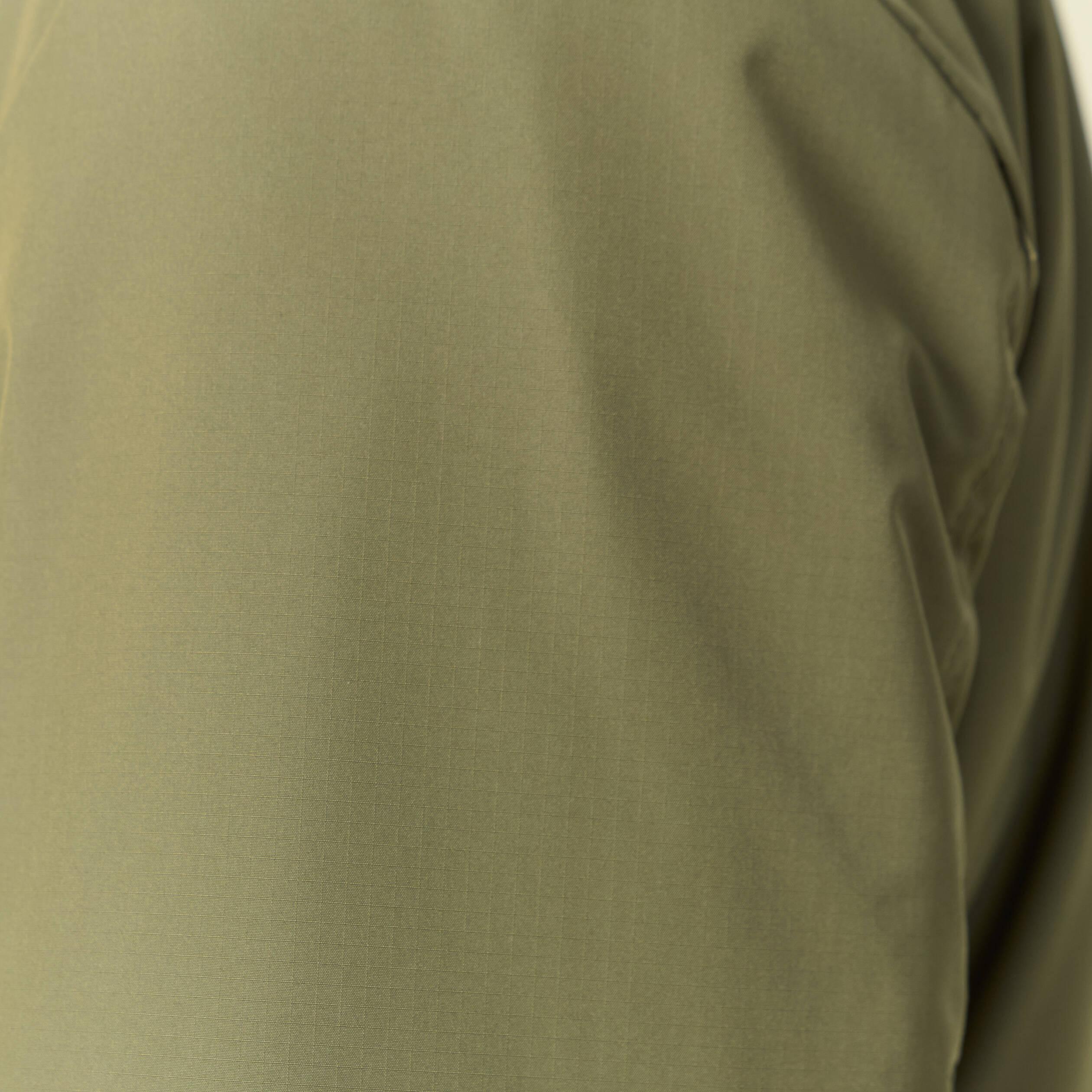 Blouson droit court &agrave; capuche vert kaki homme