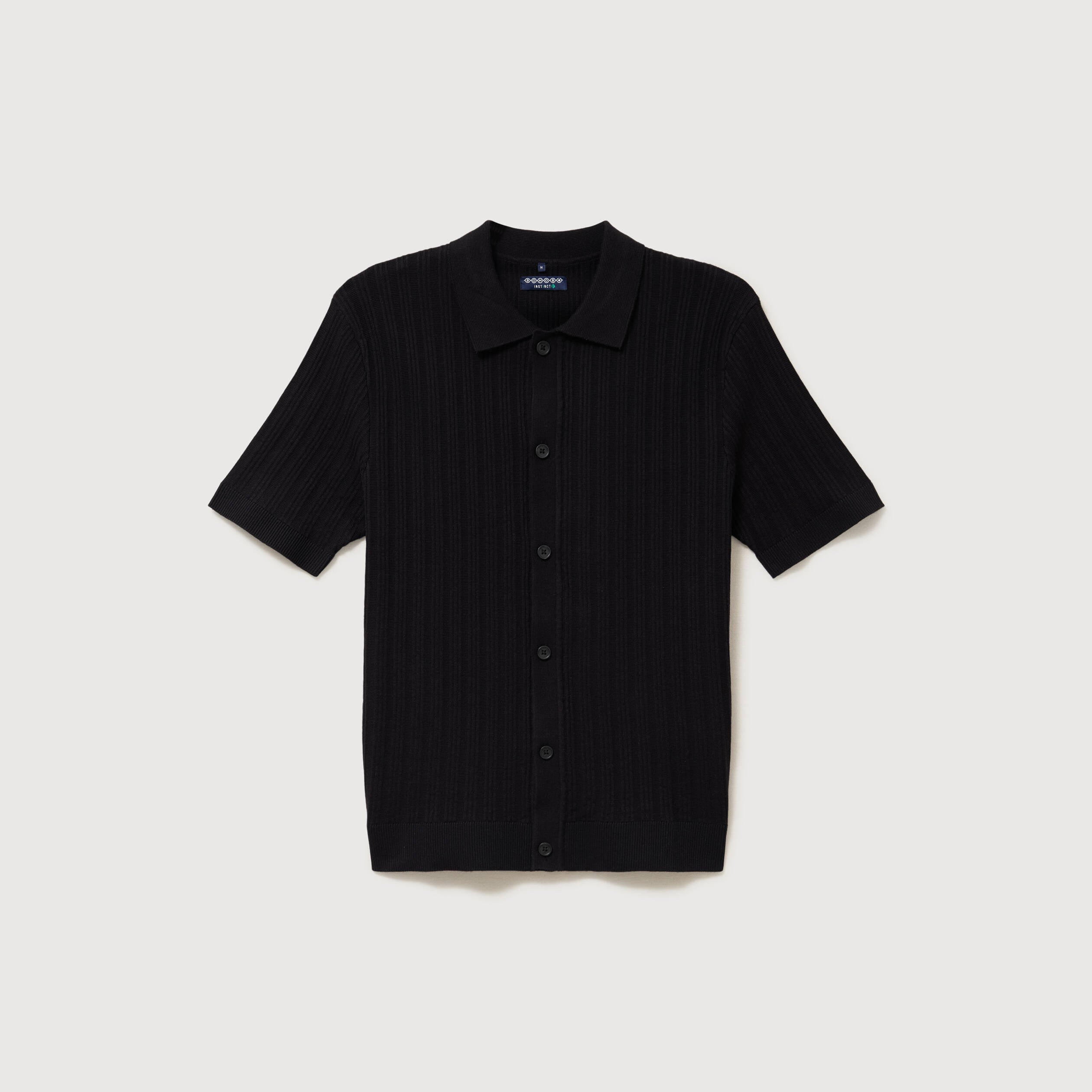 Chemise en coton manches courtes noir homme