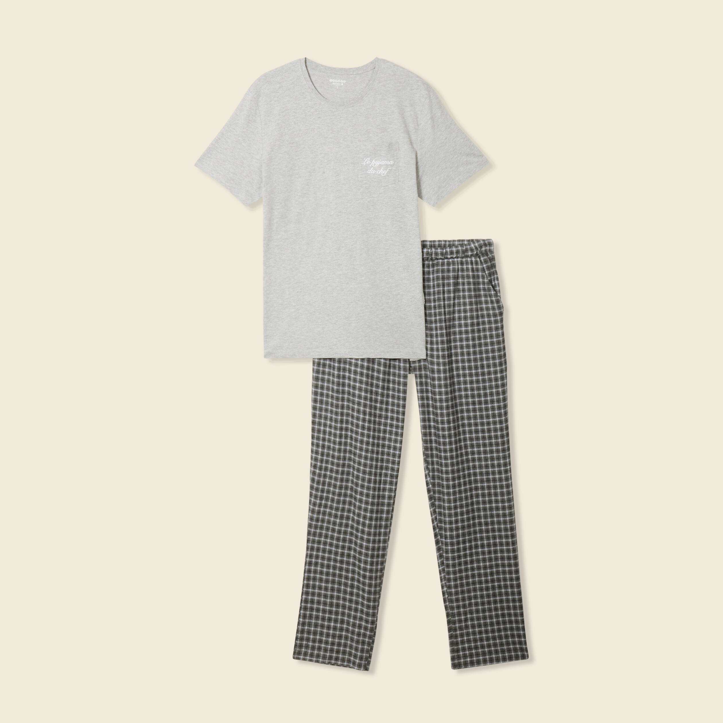 ensemble pyjama 2 pieces gris clair homme Ensemble pyjama 2 pièces gris clair homme