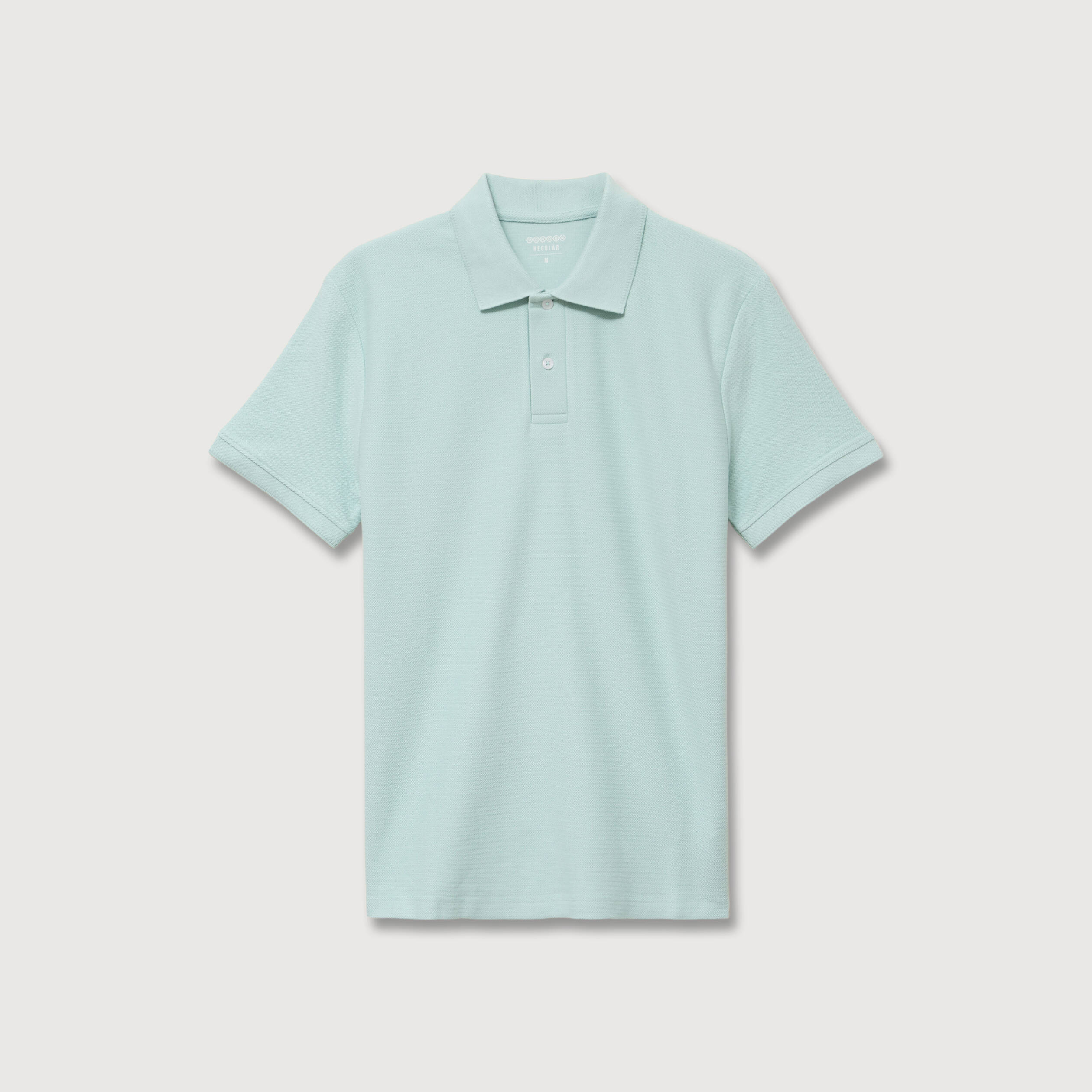 Polo cintr&eacute; manches courtes bleu gris homme