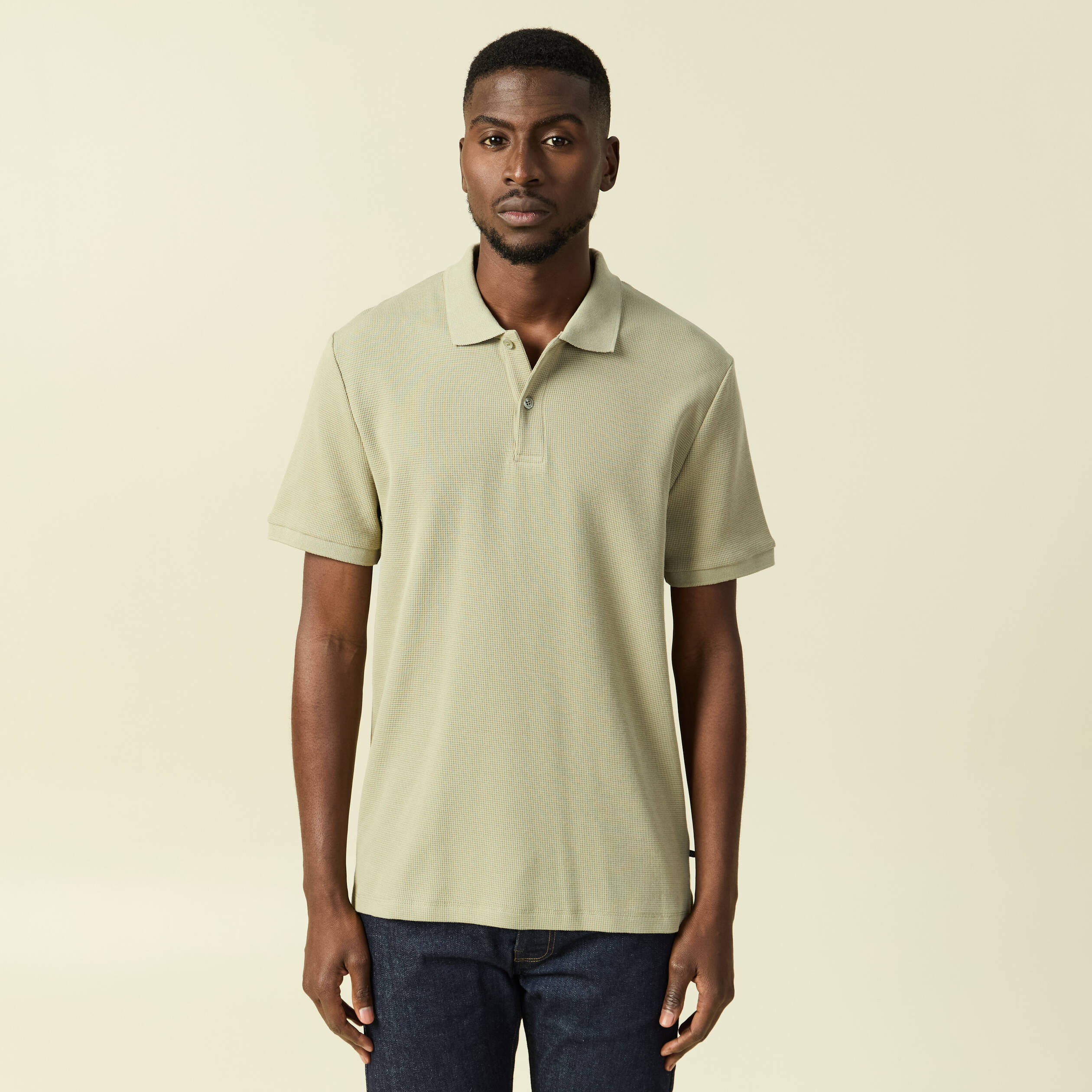 Polo col polo manches courtes en coton gris homme