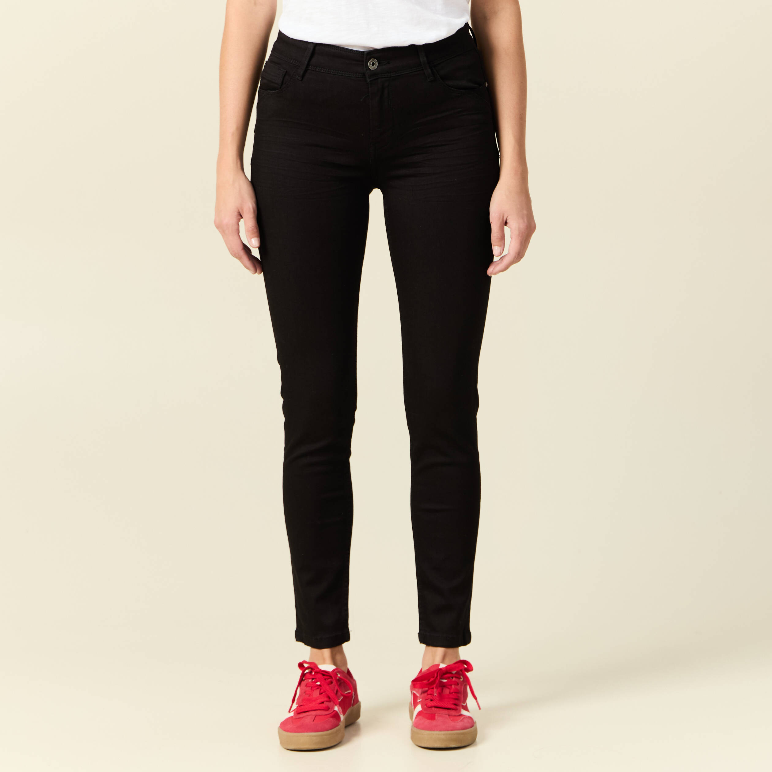 jeans skinny push up 78eme denim noir femme Jeans skinny push up 7/8ème denim noir femme