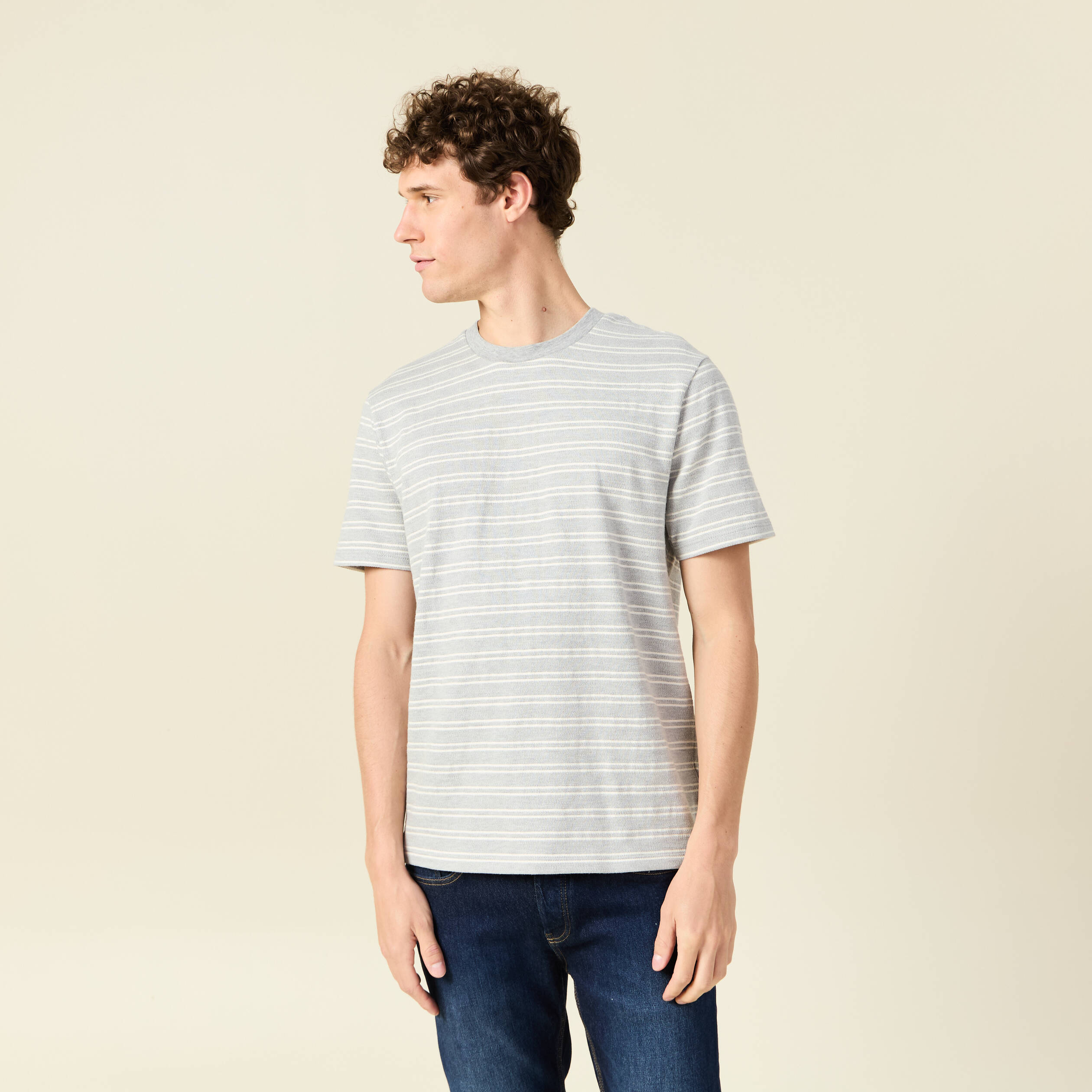T-shirt manches courtes gris fonc&eacute; homme
