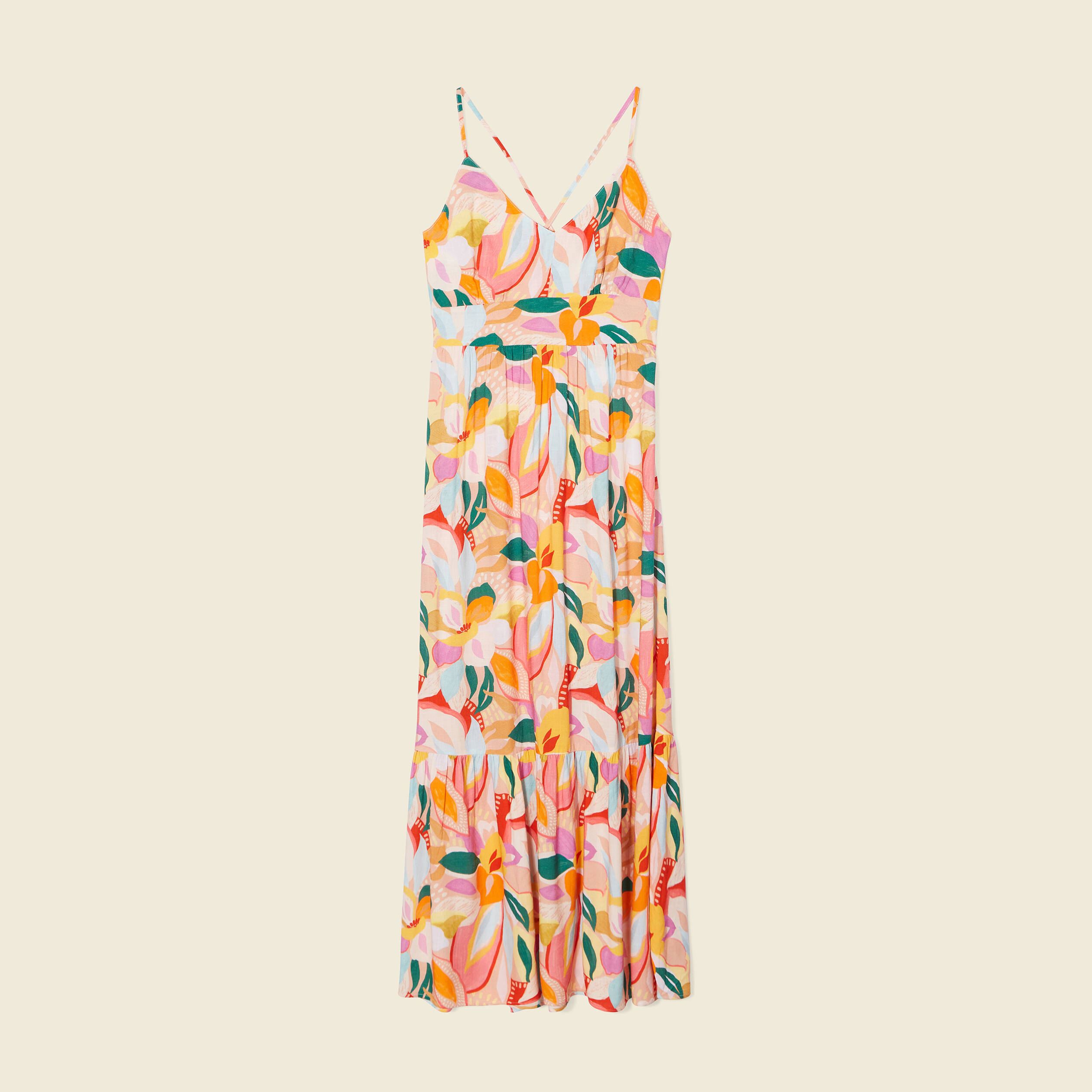 Robe à Bretelles Longue En Polyester – Couleur Contrastée Rouge Foncé – Taille S, Style été/printemps, Sans Manches