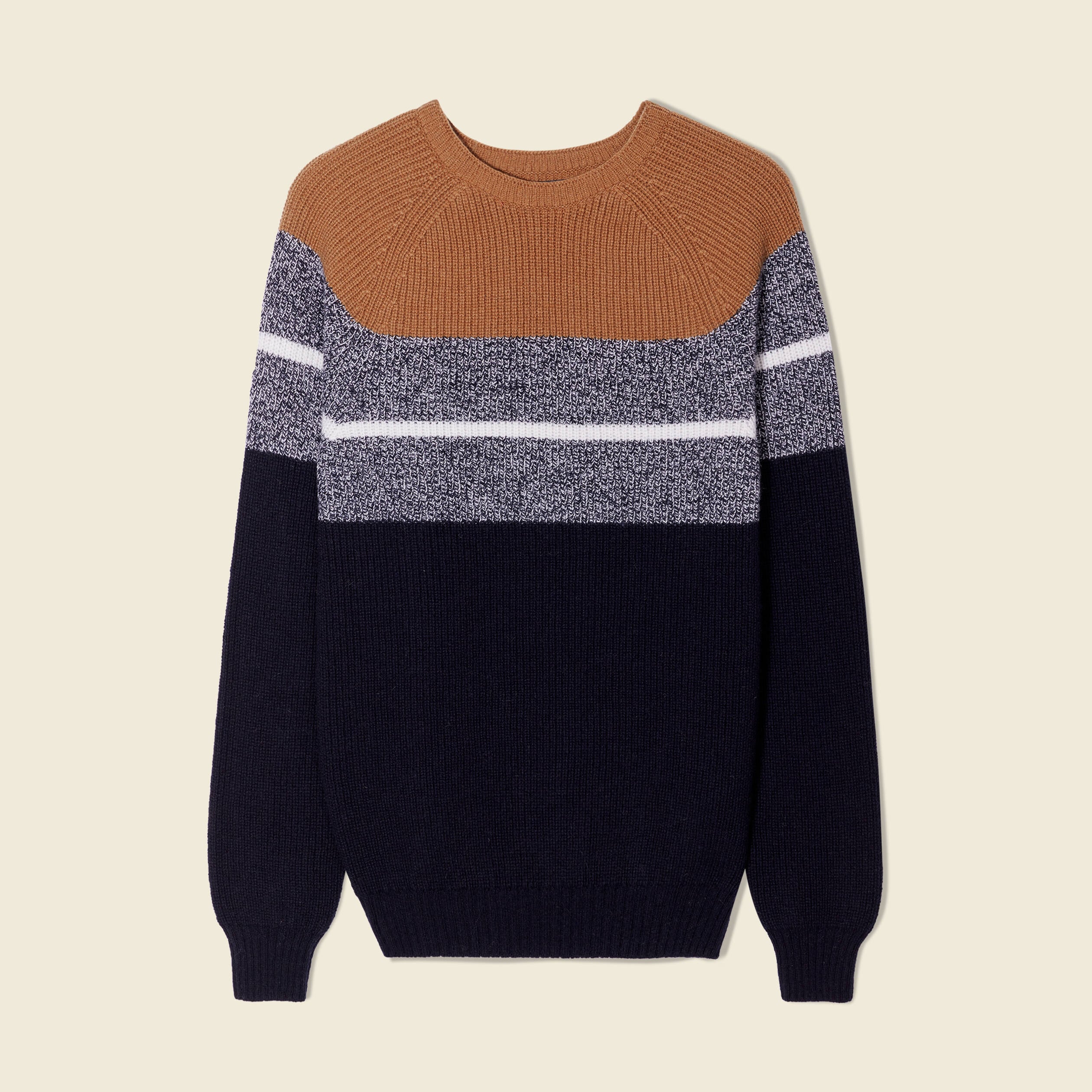 Pull manches longues fabriqu&eacute; en France marron homme