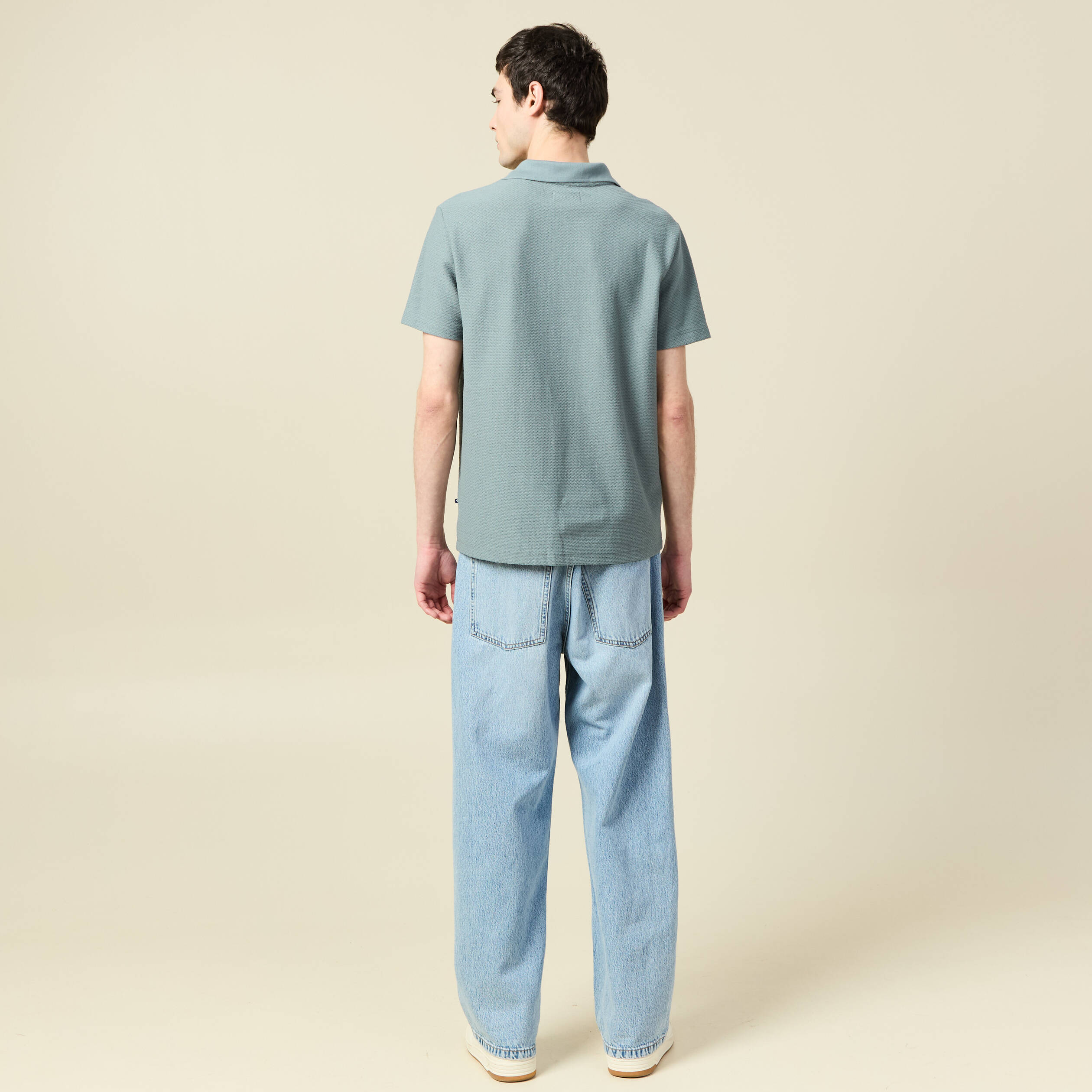Polo manches courtes bleu gris homme