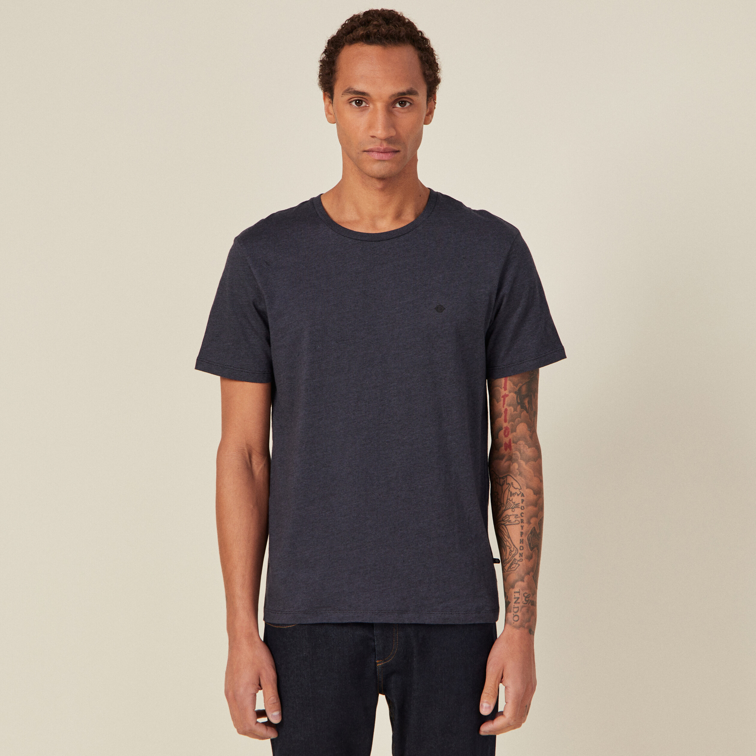 t shirt eco responsable bleu fonce homme T-shirt éco-responsable bleu foncé homme