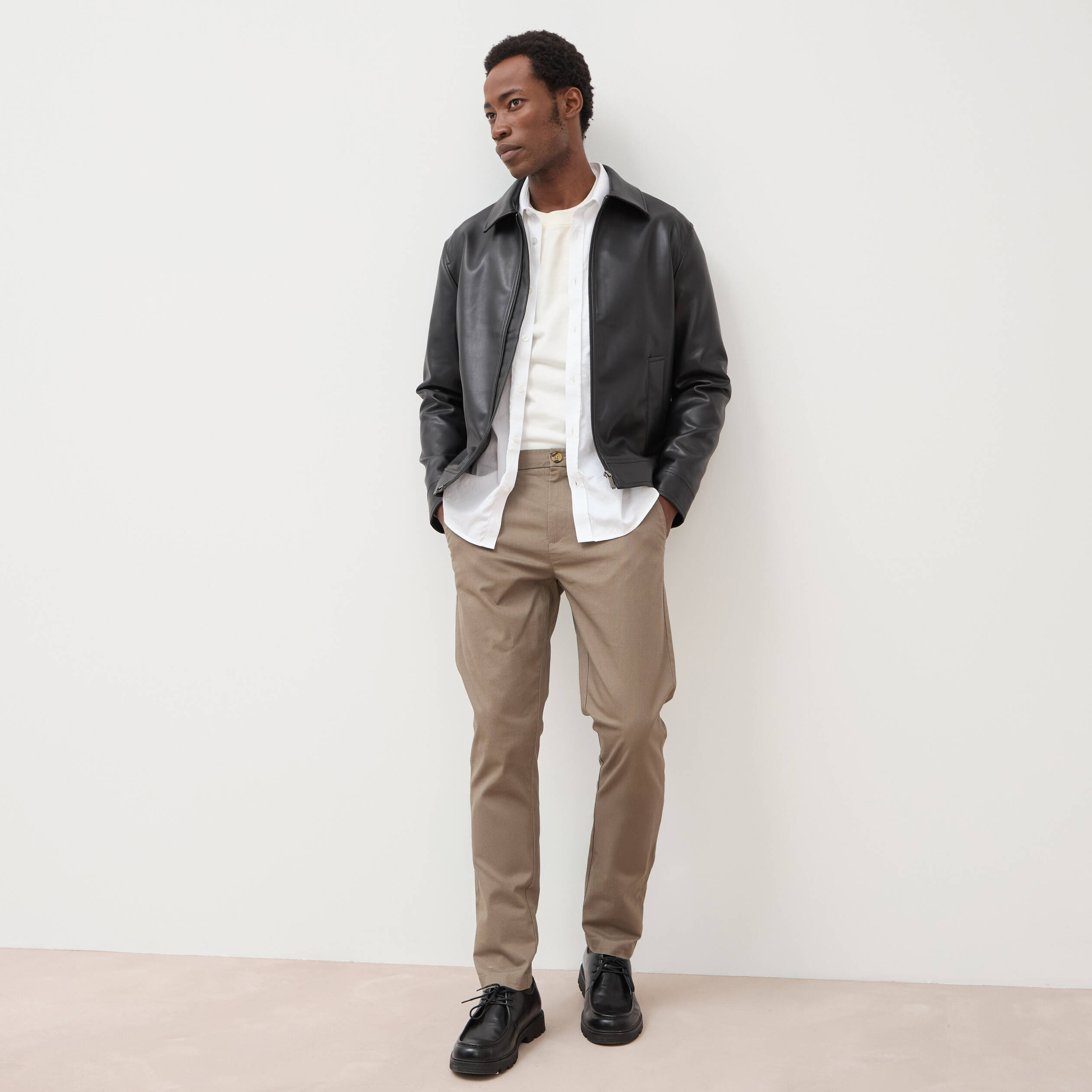 Pantalon chino slim sable homme