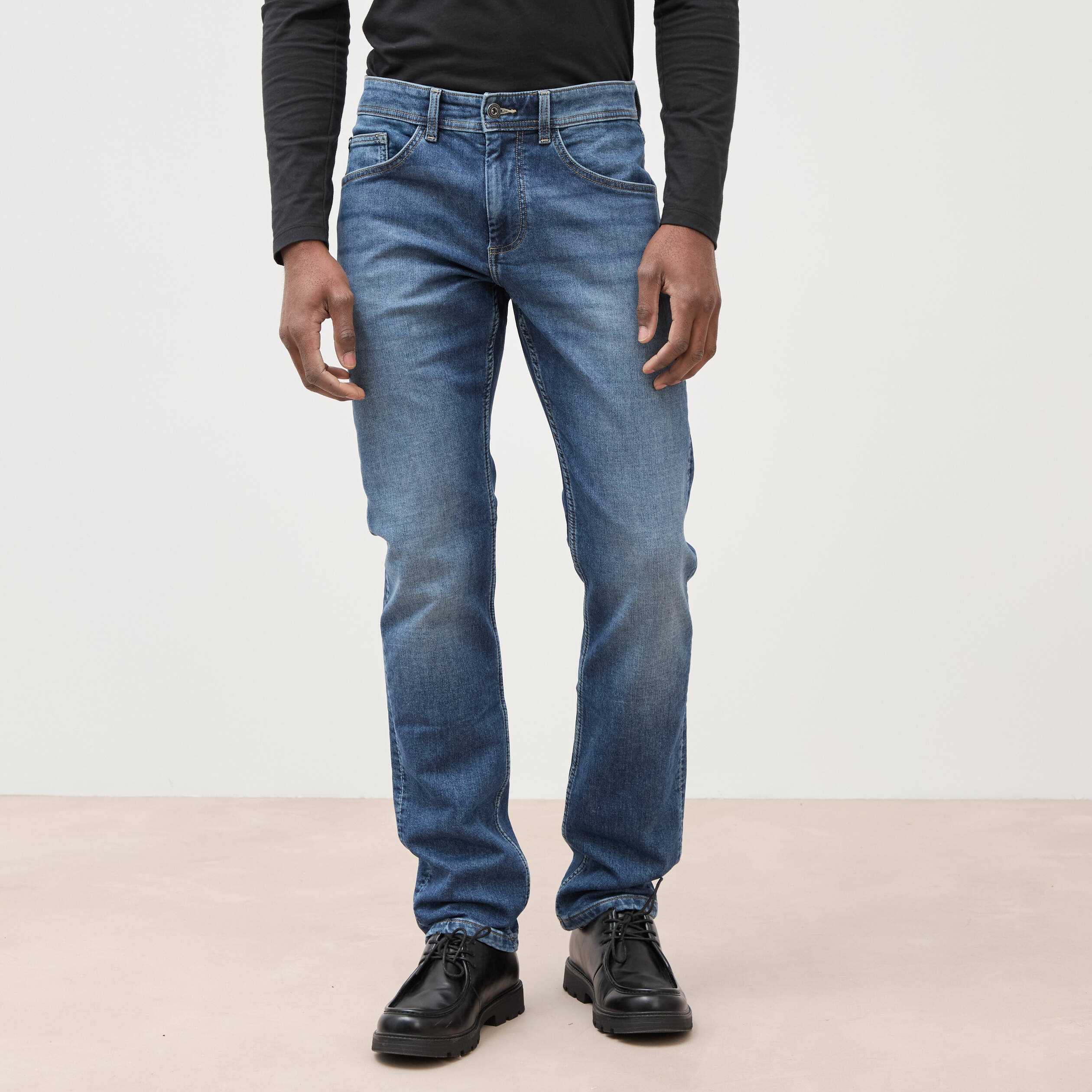 Jeans straight homme used L34 denim stone homme