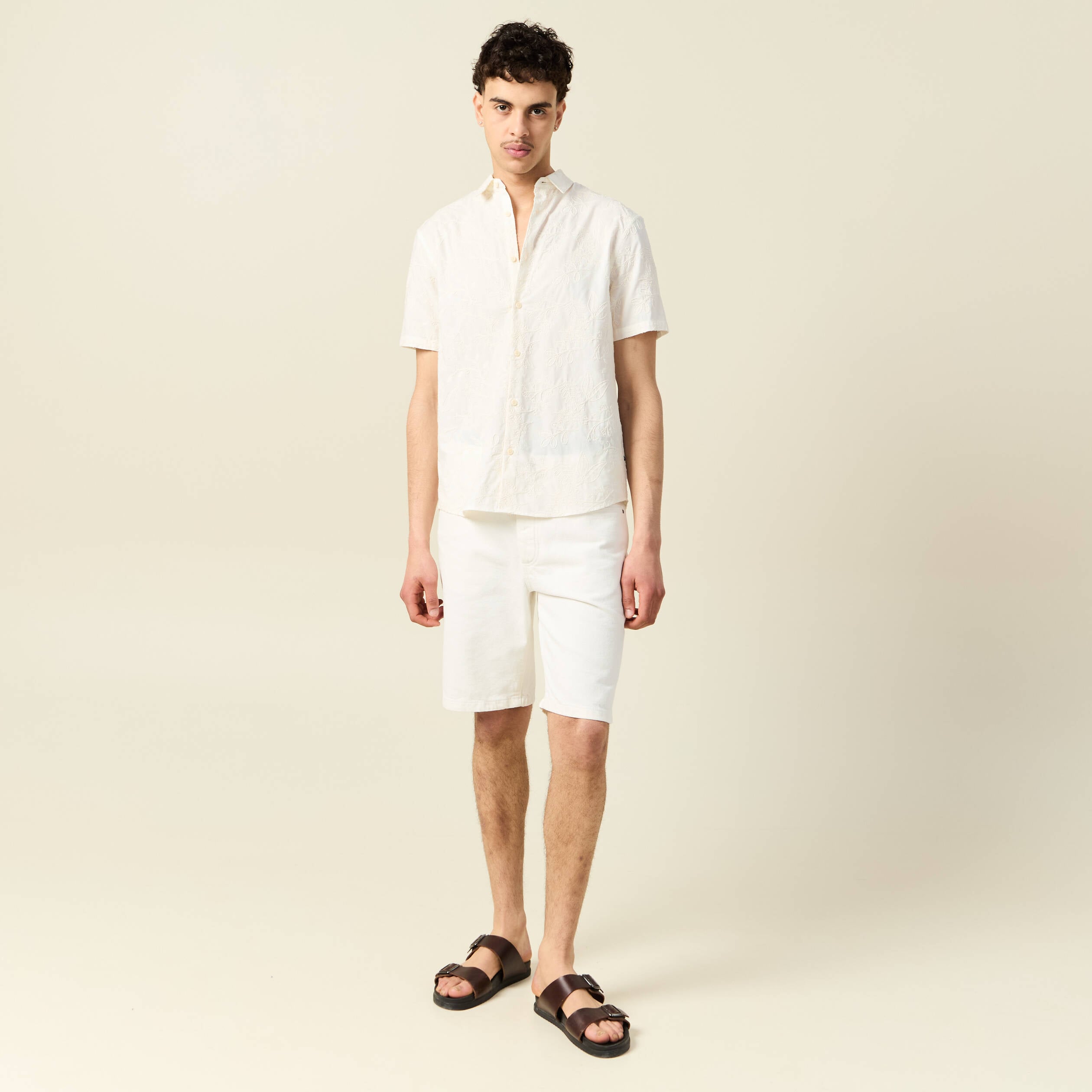 Chemise manches courtes sable homme