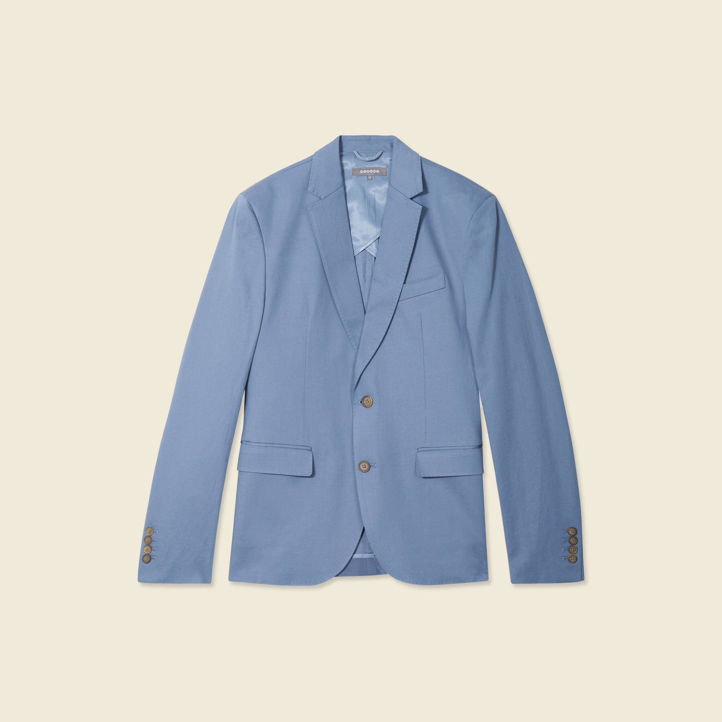 Veste blazer cintr&eacute; bleu fonc&eacute; homme