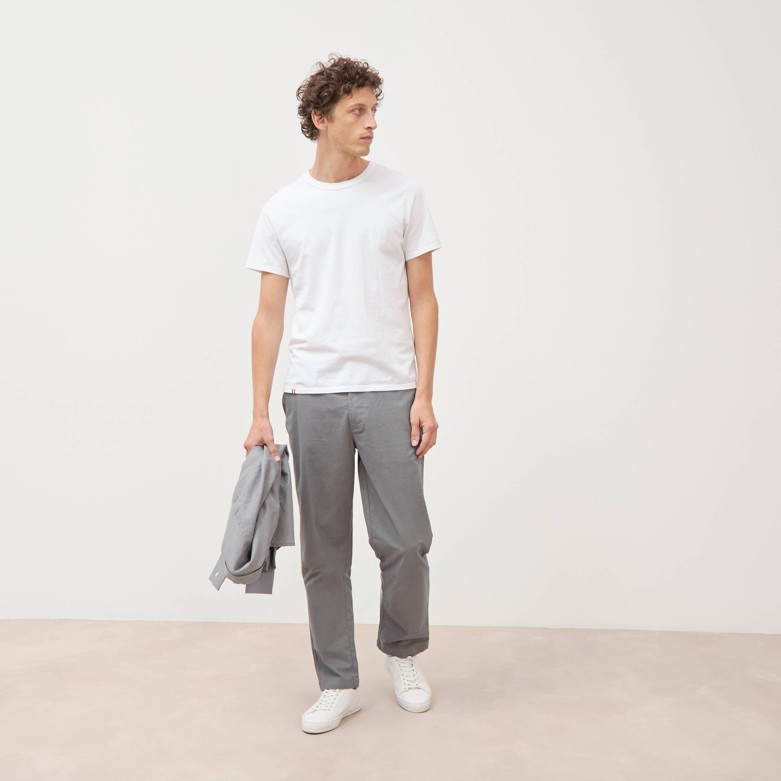 Pantalon regular longueur 32 gris homme