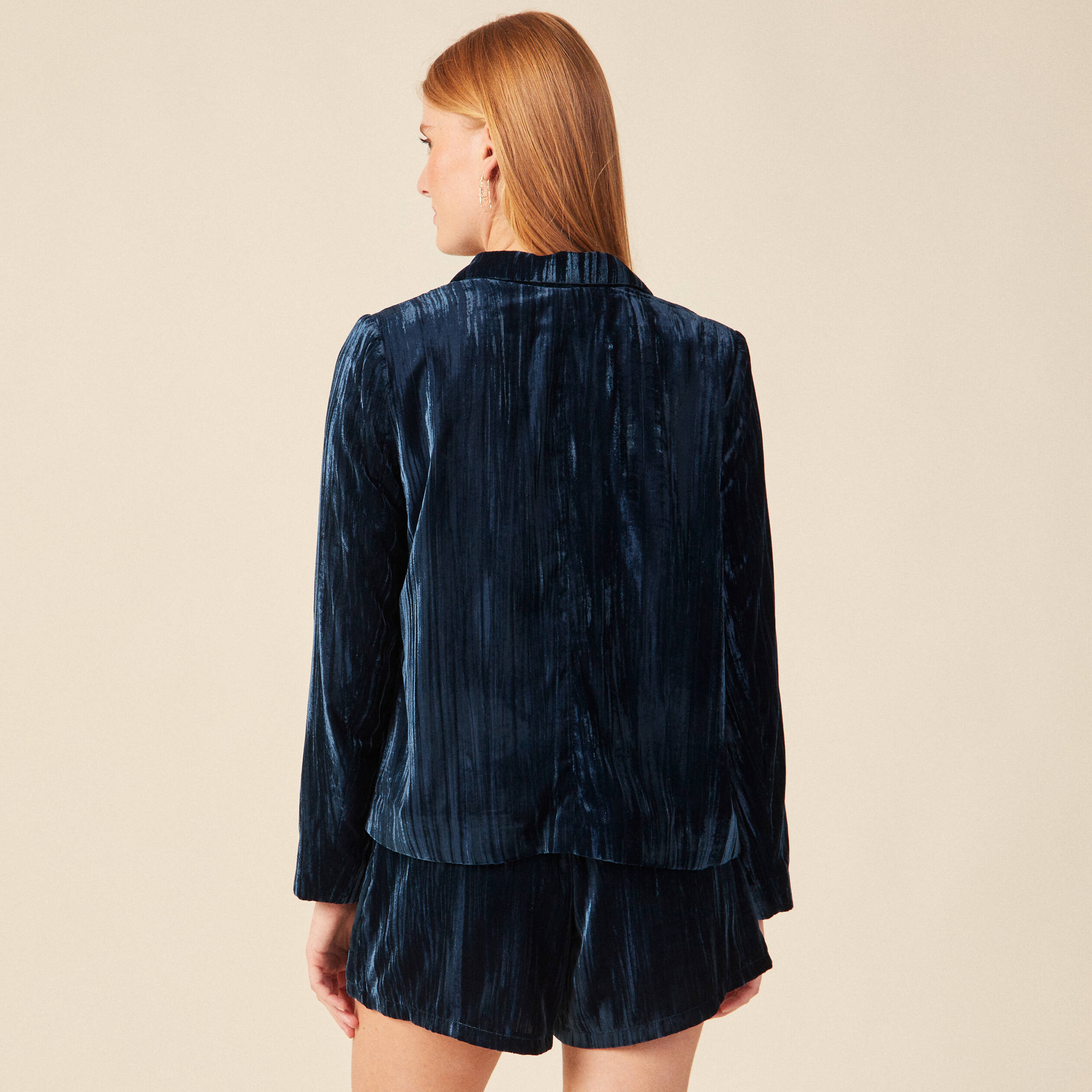 veste velours eco responsable bleu canard femme Veste velours éco-responsable bleu canard femme