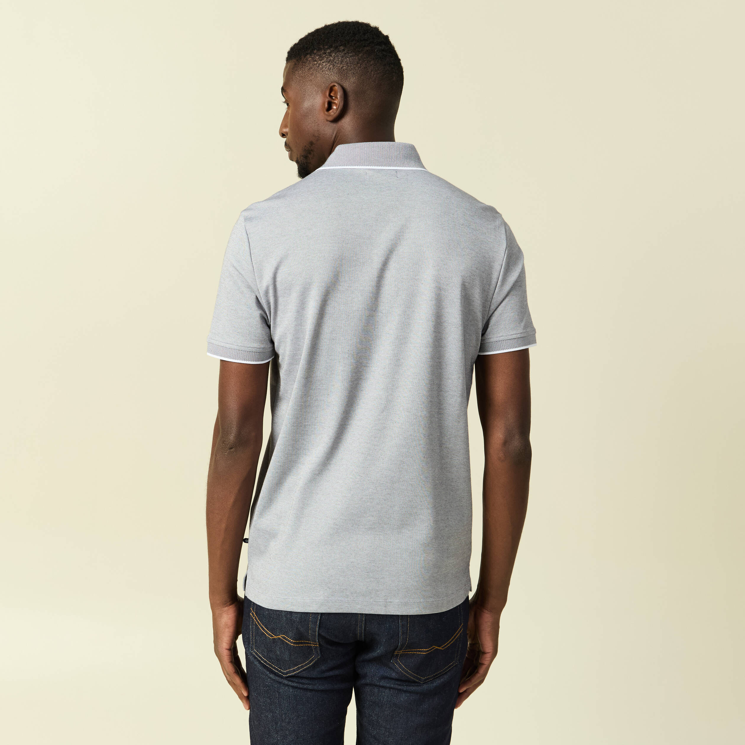 Polo manches courtes gris fonc&eacute; homme