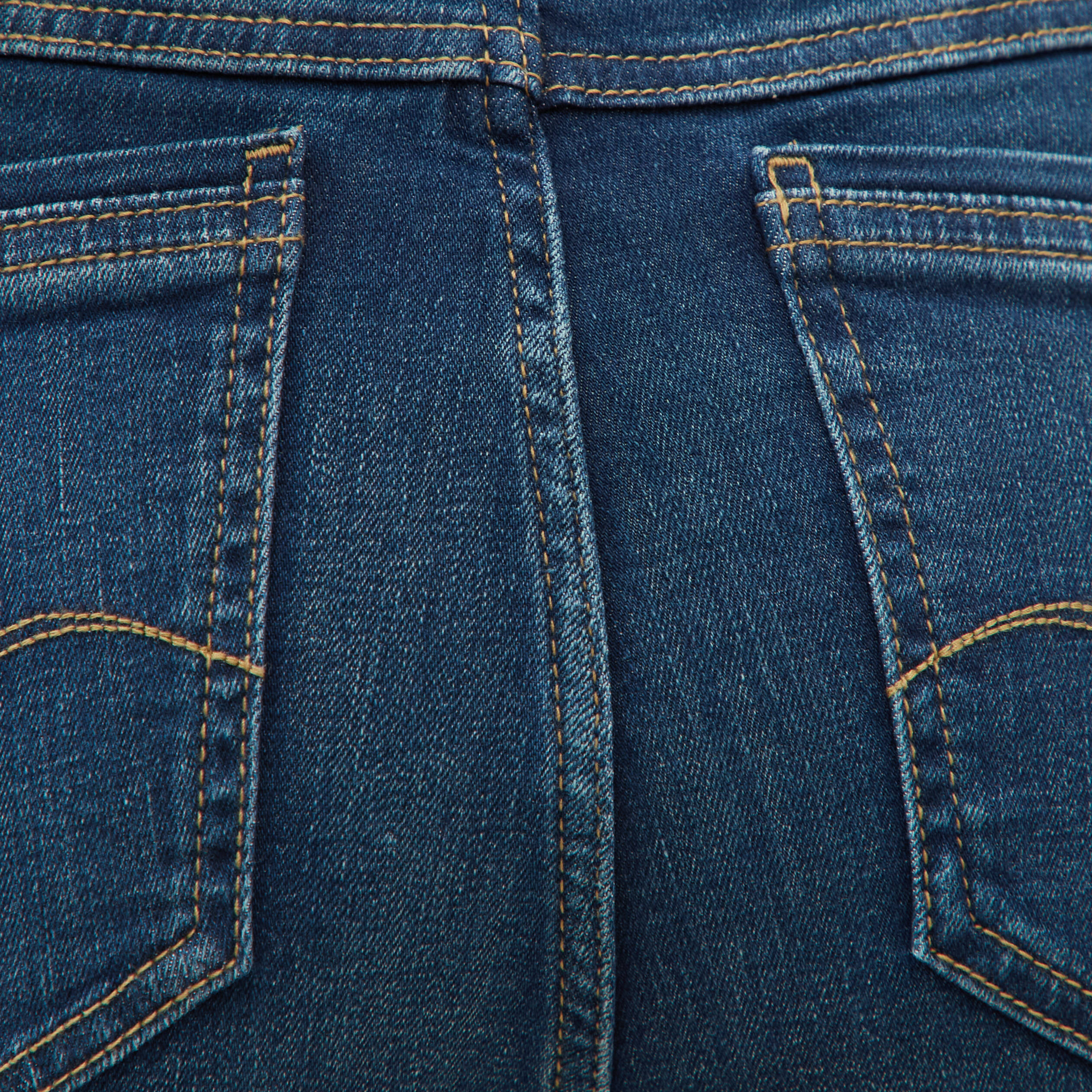 Jeans slim taille haute 7/8&egrave;me denim brut femme