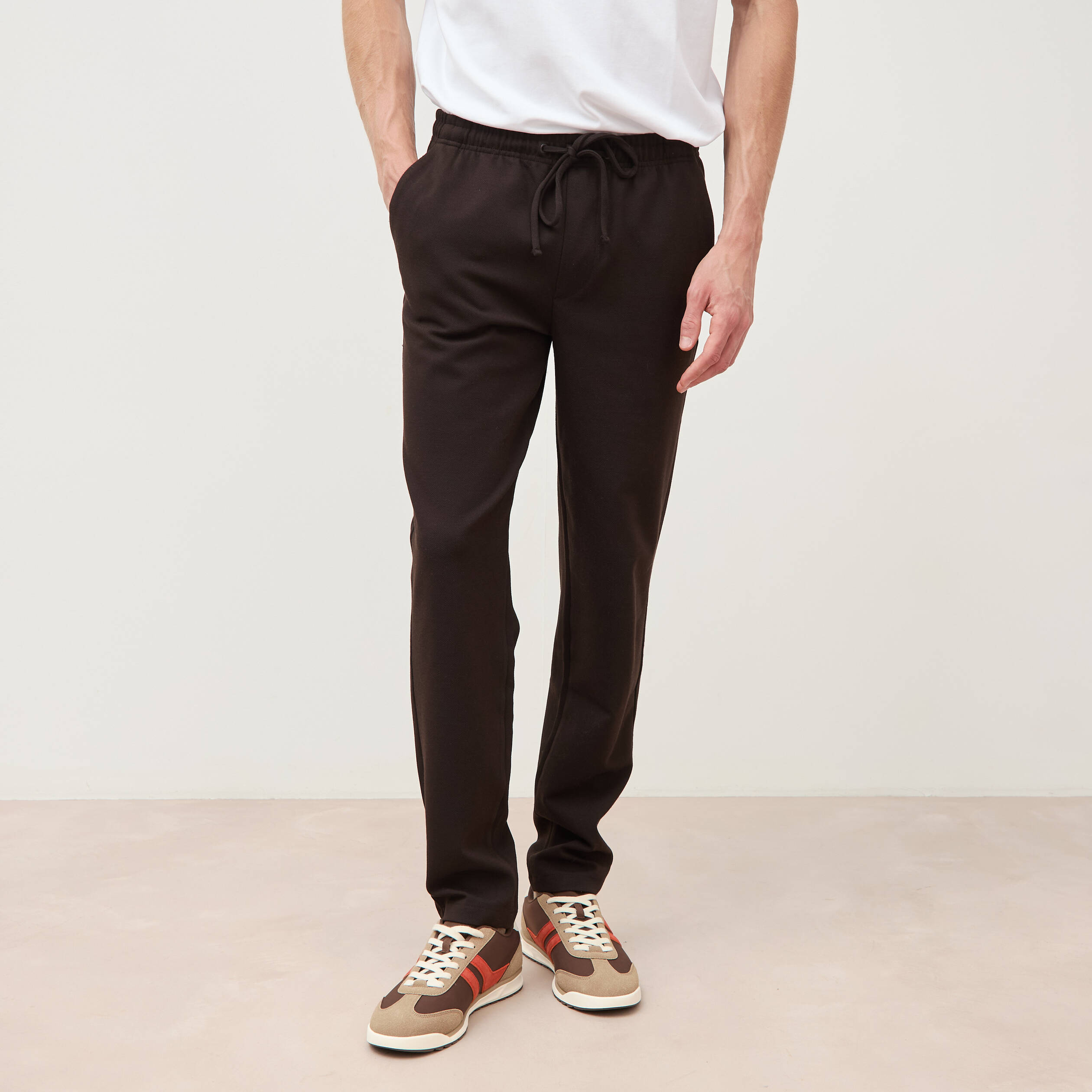 Pantalon chino jogger marron homme