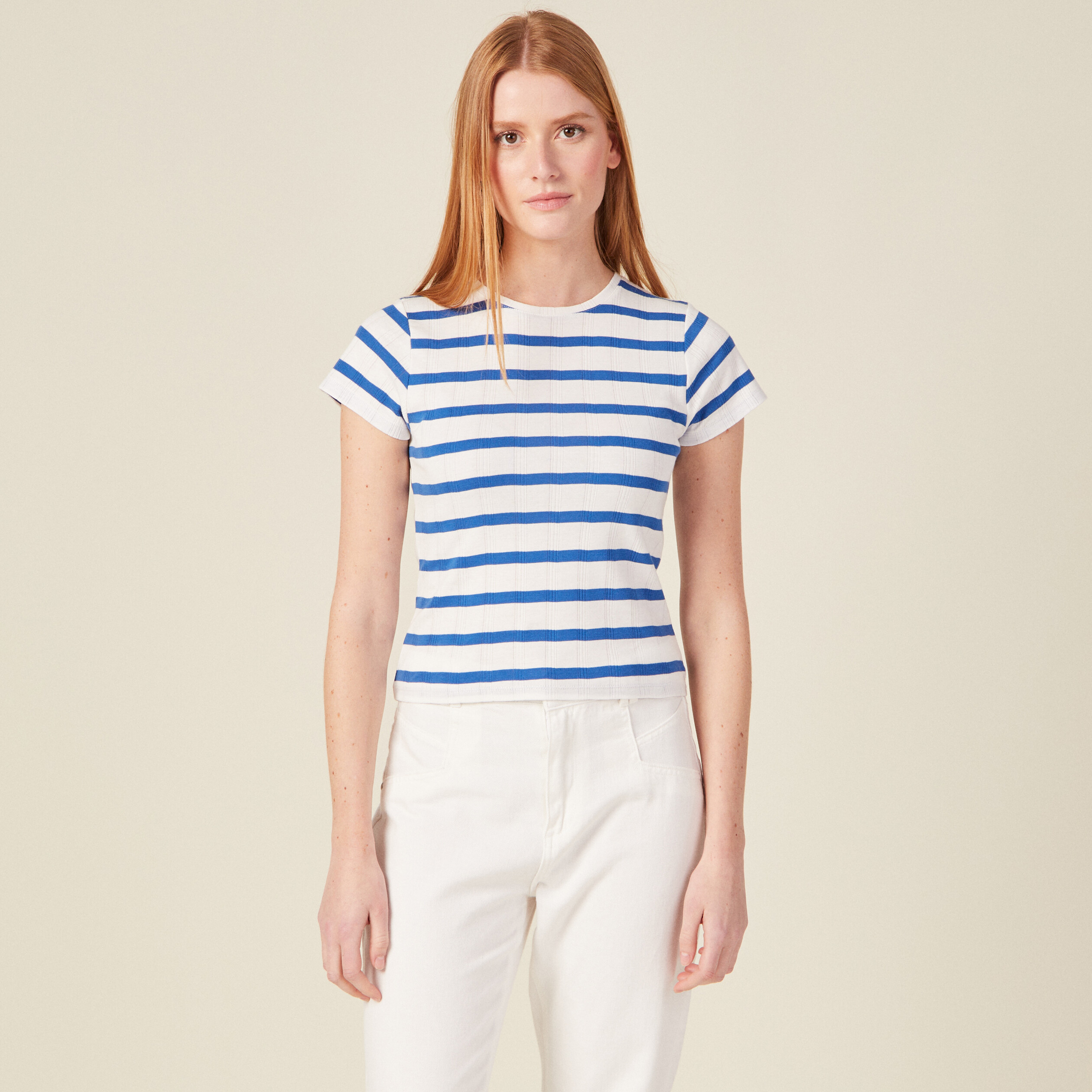 T-shirt manches courtes bleu electrique femme