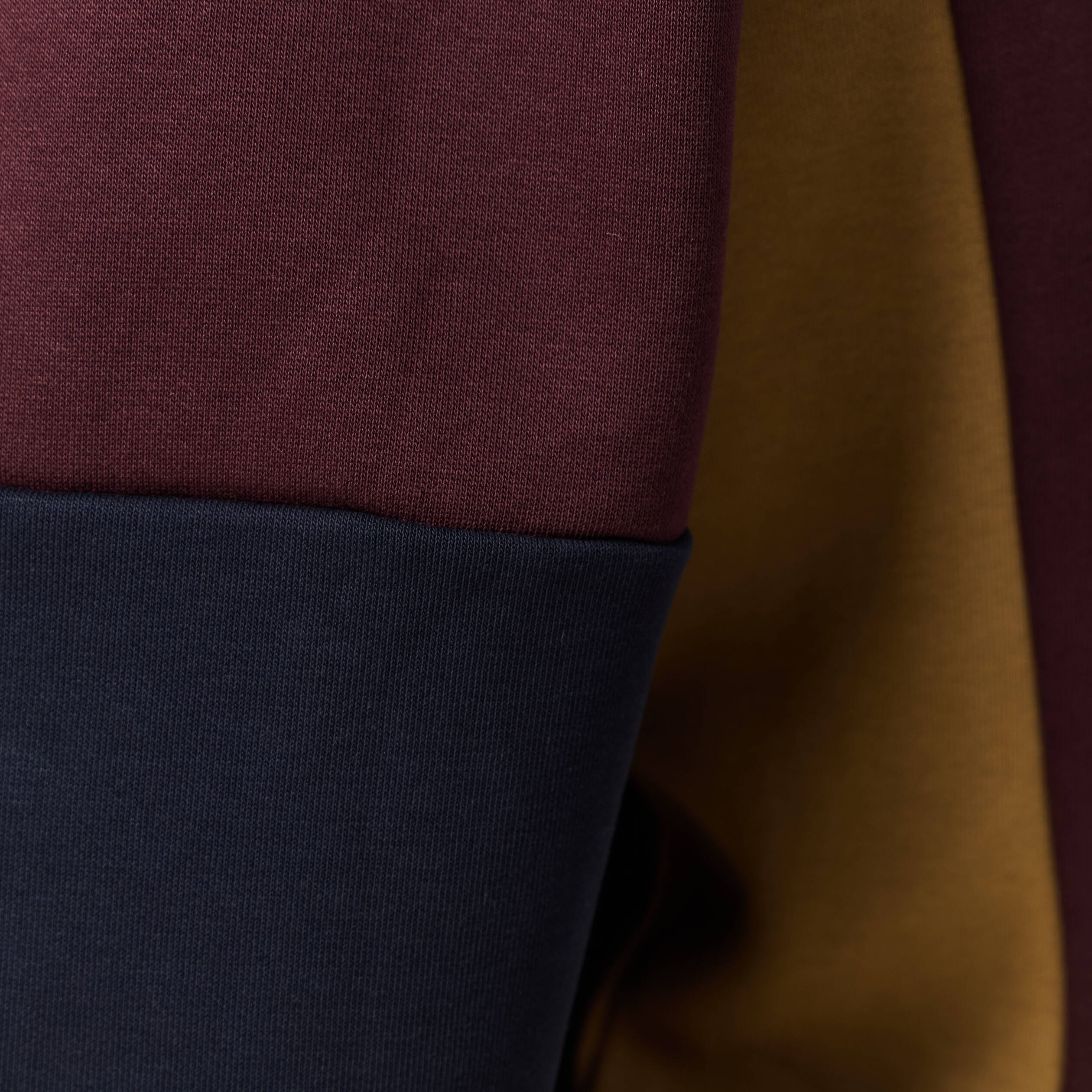 Sweat &agrave; capuche manches longues bordeaux homme
